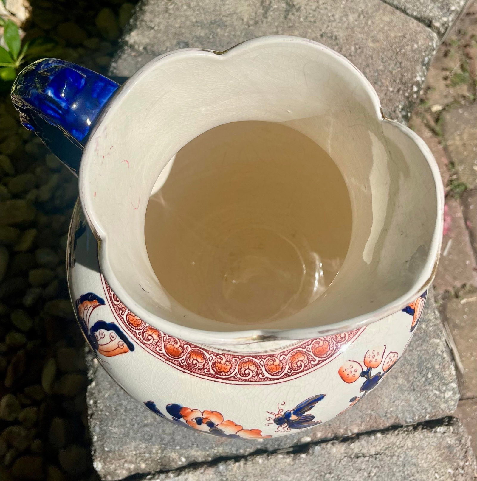 Antique S F & Co Indian Pattern Pitcher/Wash Basin Set - 9