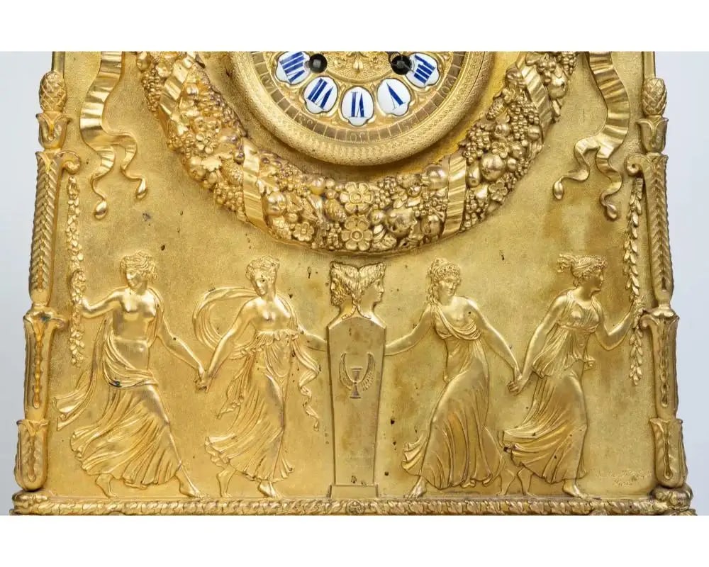 19th Century A French Empire Ormolu Bronze Mantle Clock After Percier Et Fontaine - 11