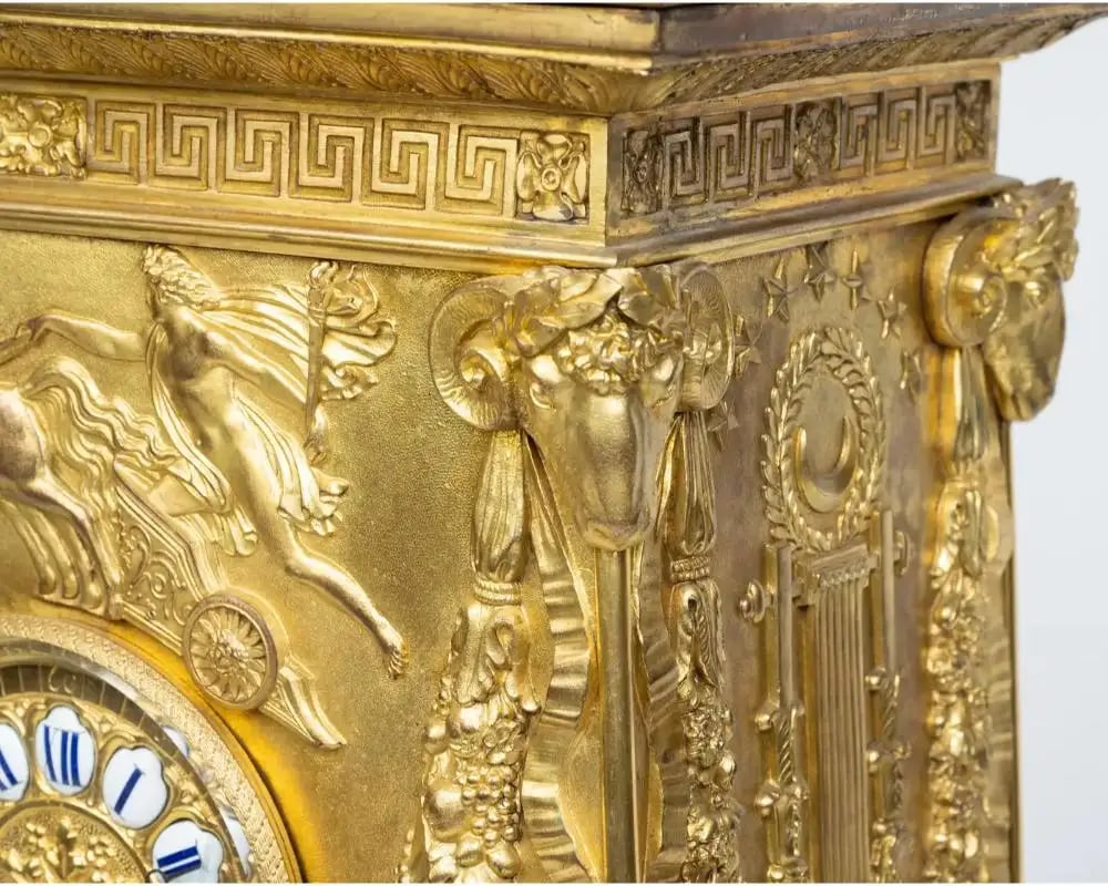 19th Century A French Empire Ormolu Bronze Mantle Clock After Percier Et Fontaine - 14