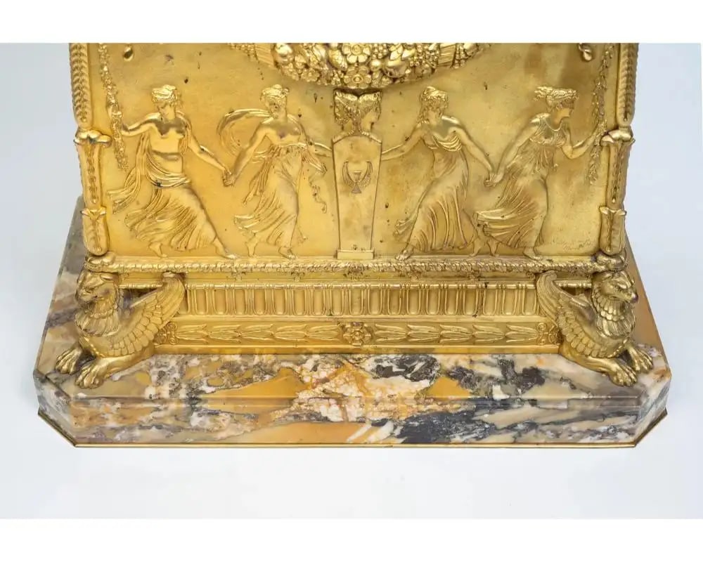 19th Century A French Empire Ormolu Bronze Mantle Clock After Percier Et Fontaine - 18
