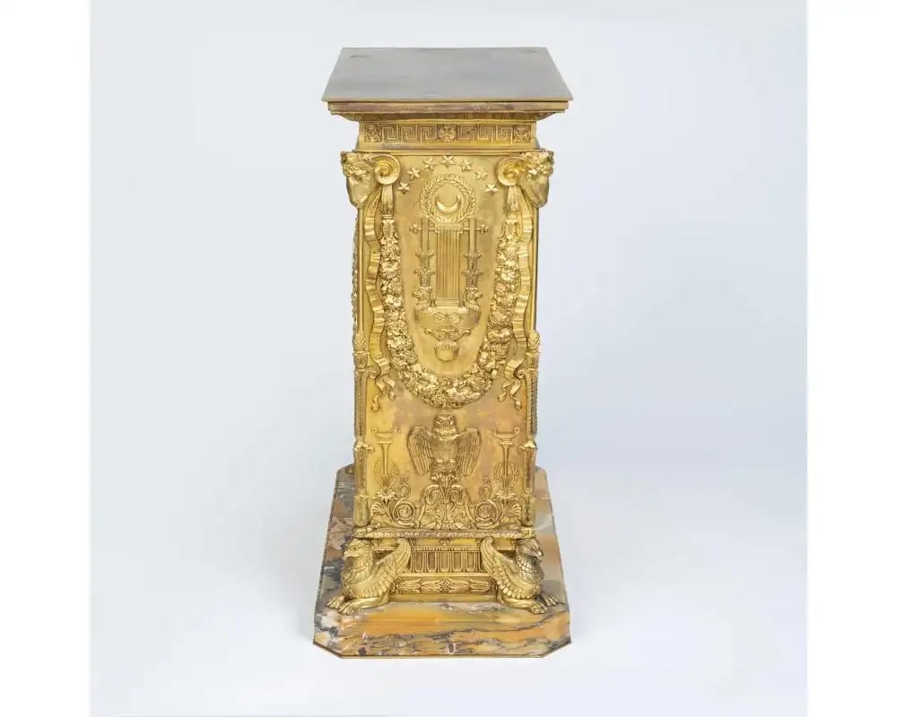 19th Century A French Empire Ormolu Bronze Mantle Clock After Percier Et Fontaine - 2