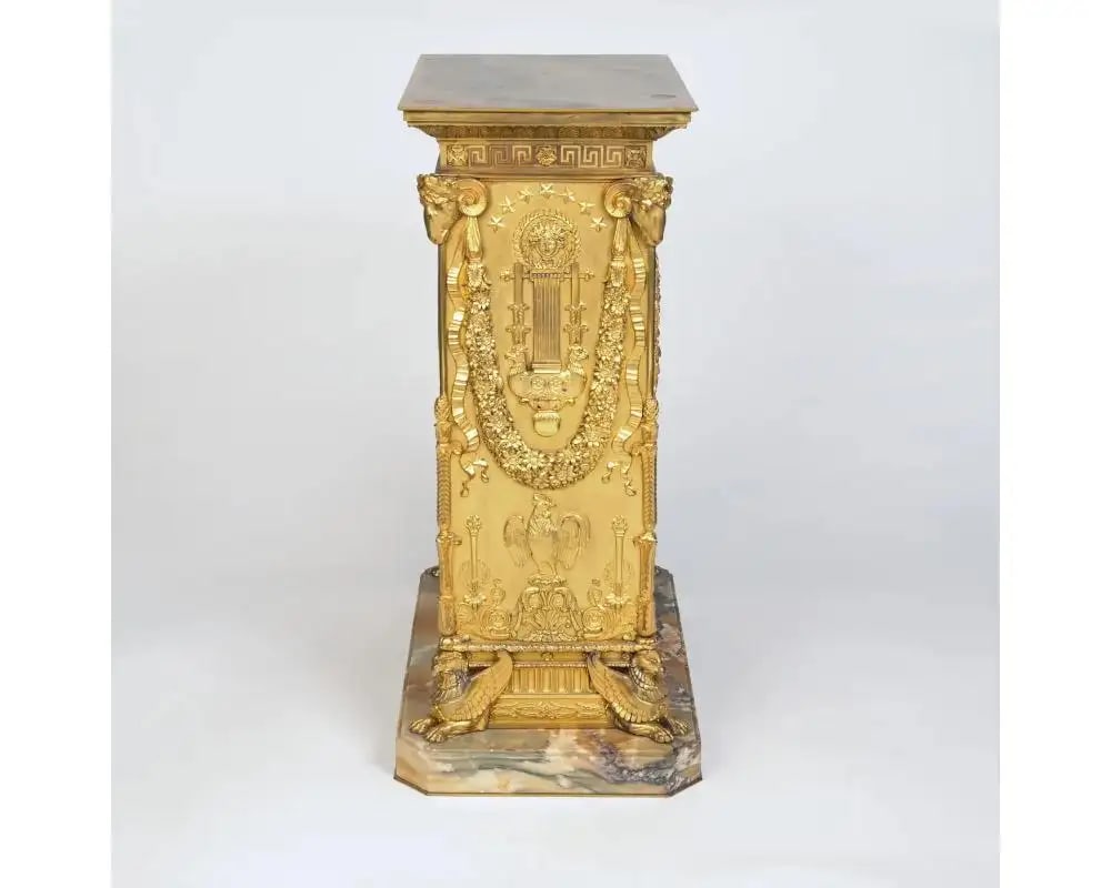 19th Century A French Empire Ormolu Bronze Mantle Clock After Percier Et Fontaine - 4