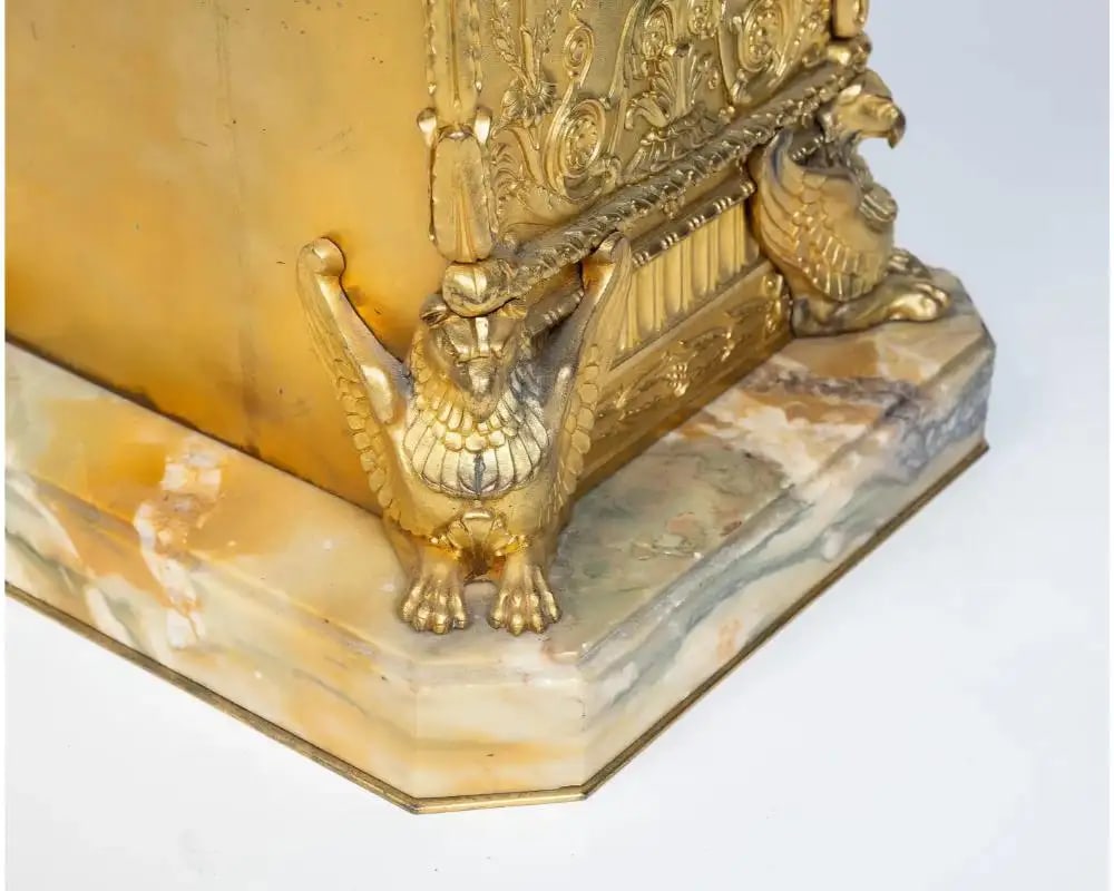 19th Century A French Empire Ormolu Bronze Mantle Clock After Percier Et Fontaine - 7