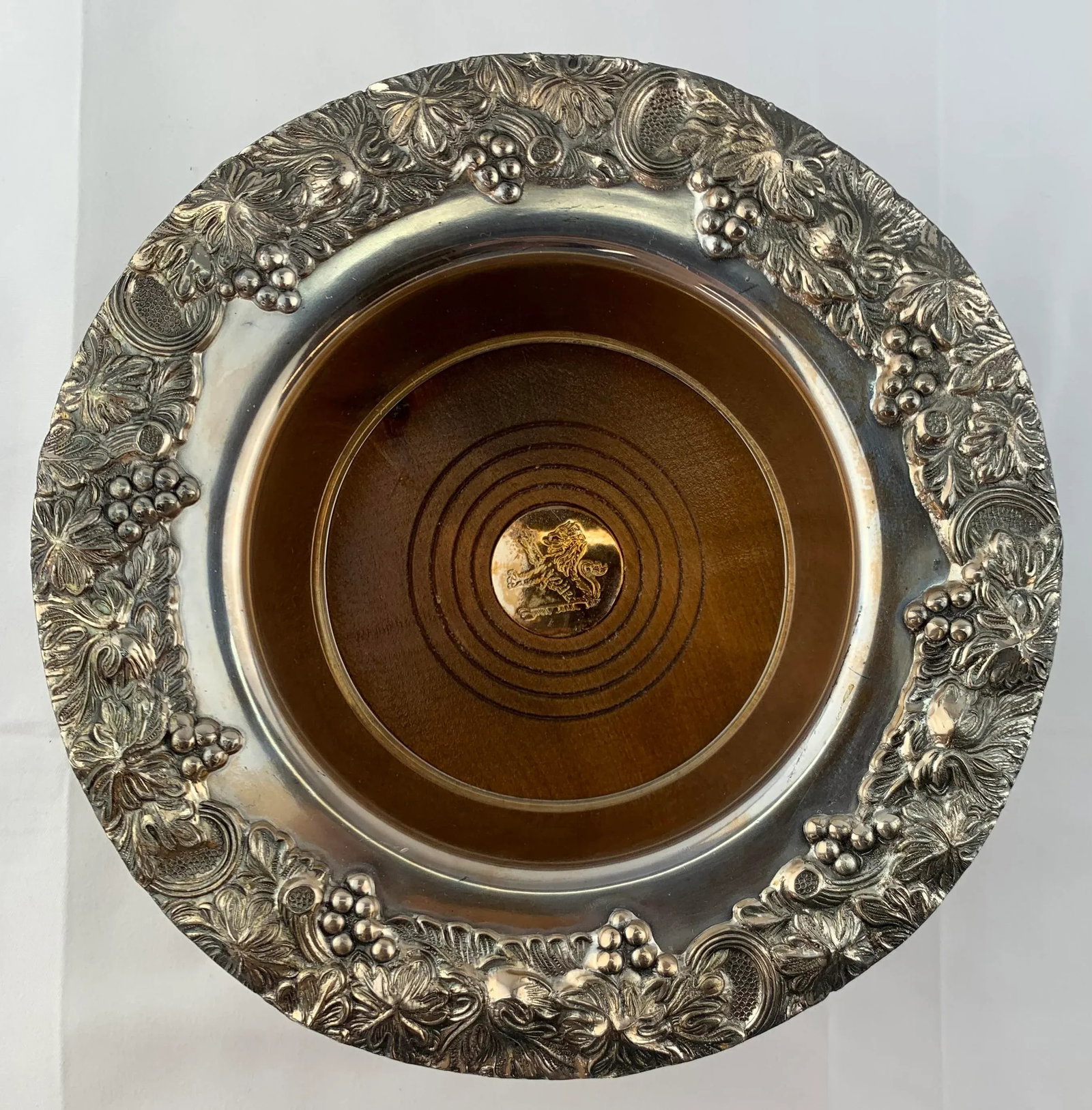 1960s Vintage Silver Plated Vintage Wine Bottle Coaster - 3