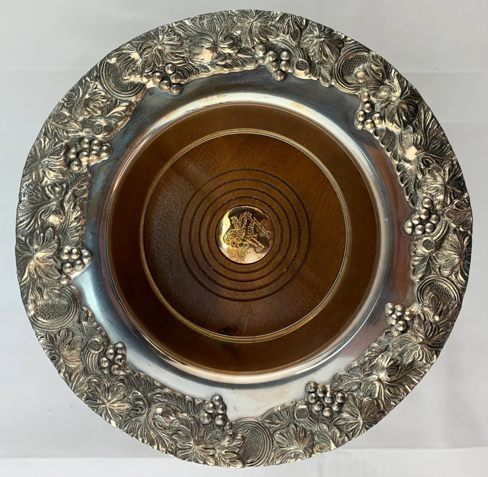 1960s Vintage Silver Plated Vintage Wine Bottle Coaster - 4