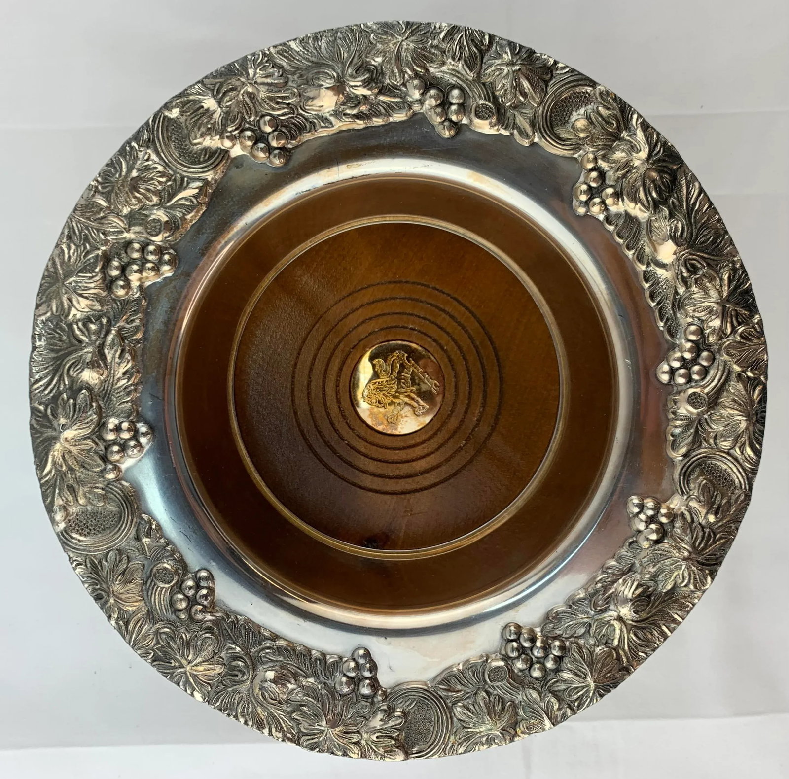 1960s Vintage Silver Plated Vintage Wine Bottle Coaster - 6