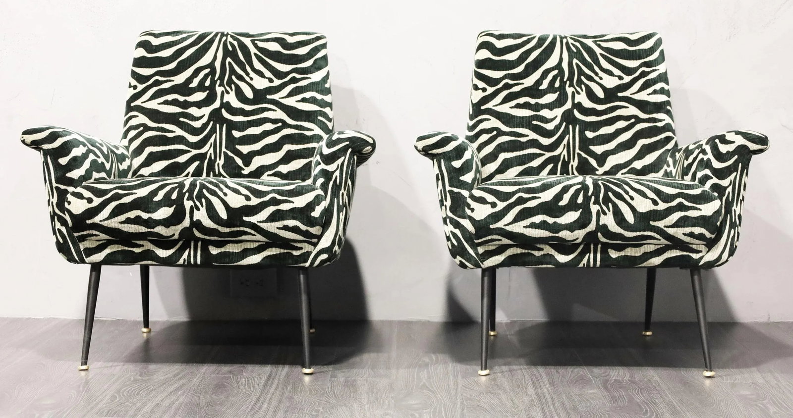 Mid 20th Century Pair of French Lounge Chairs in New Upholstery - 2