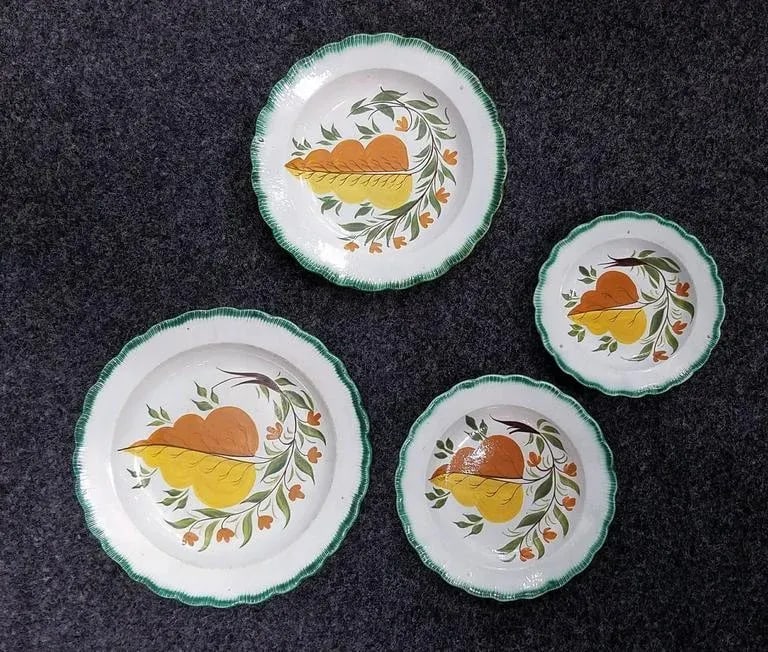 Green Shell-Edged Nested Oak Leaf Design Small Dishes - Set of 4 - 3