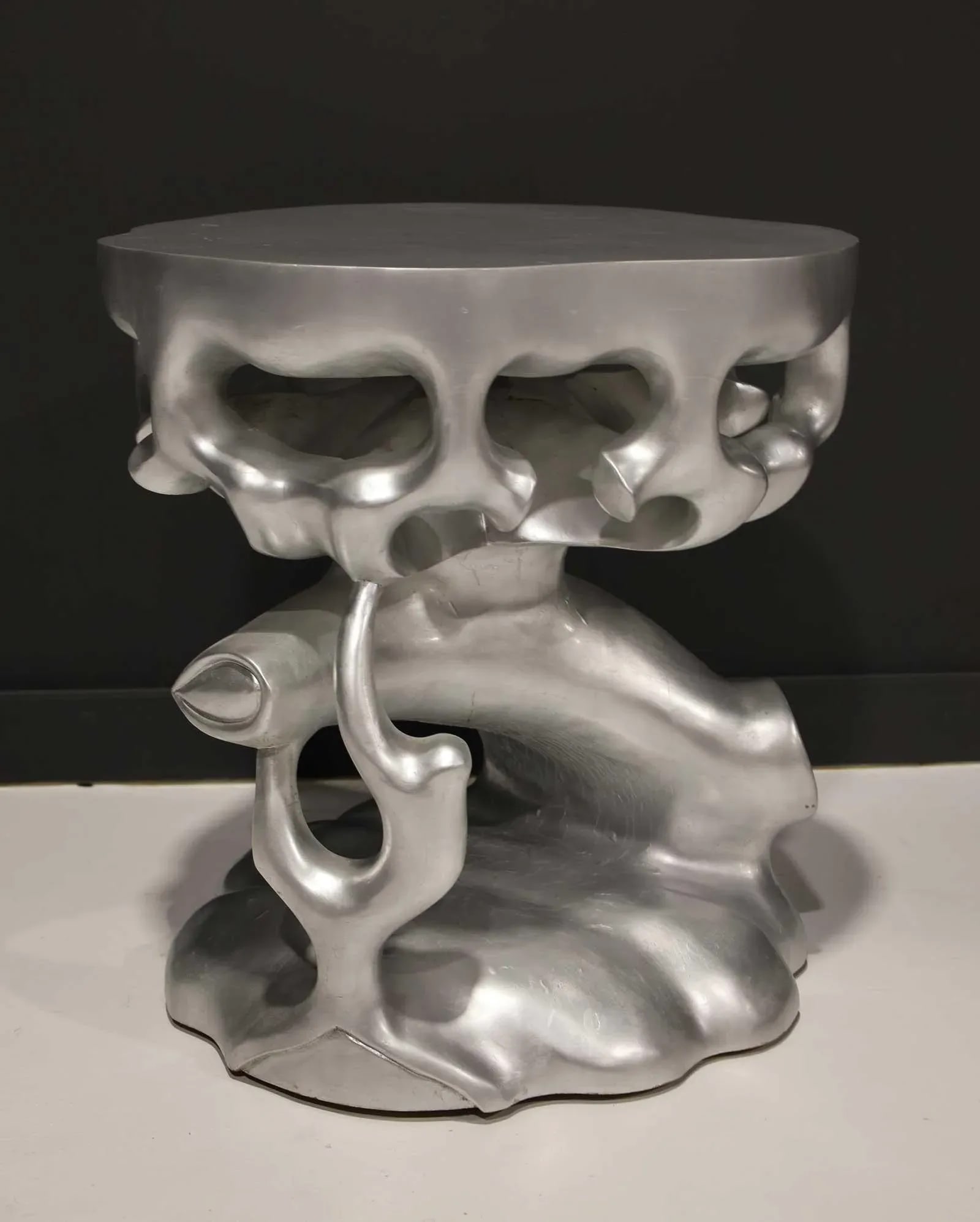 Silver Leaf Truffle Trunk Side Table Attributed to Scala Luxury - 3