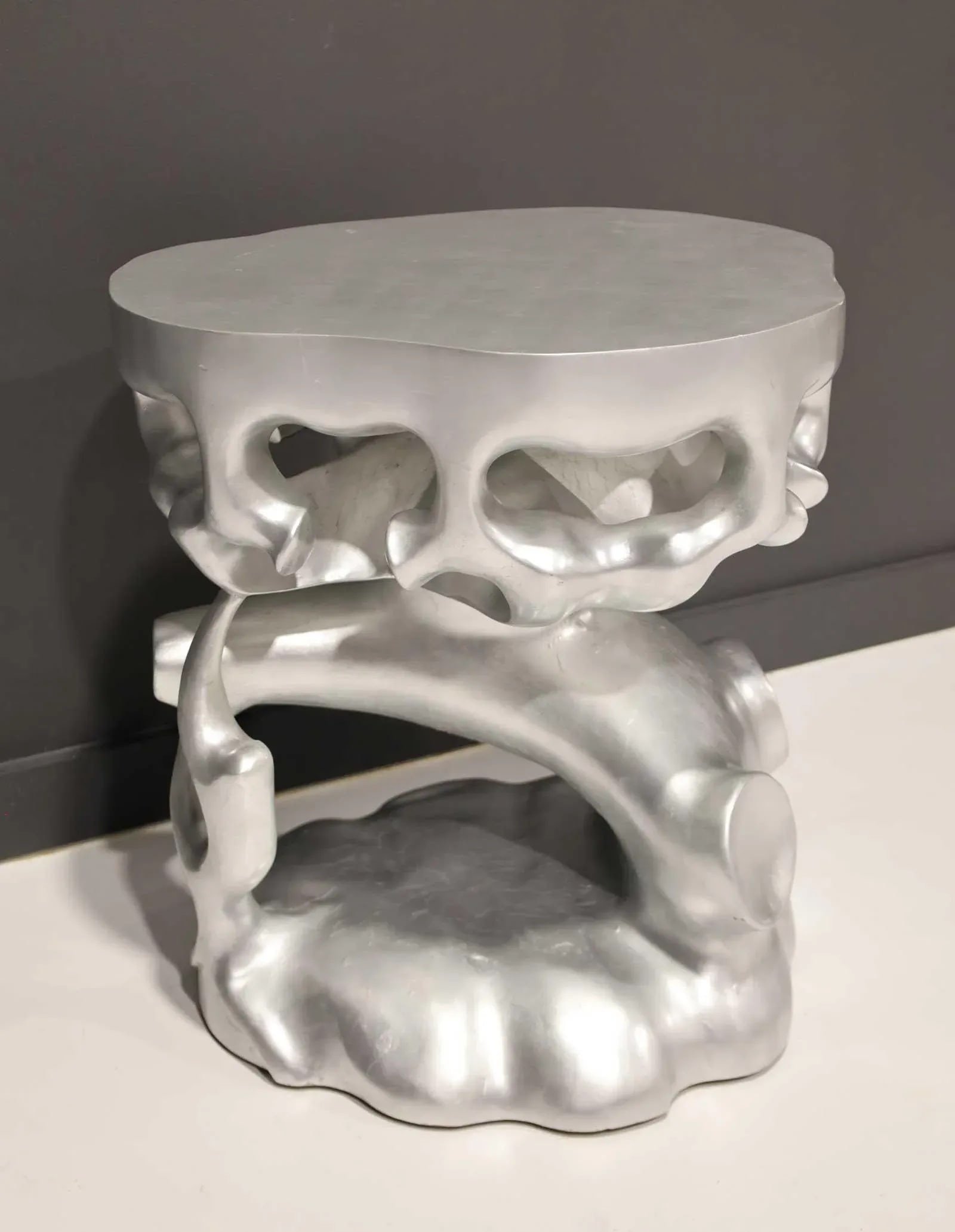 Silver Leaf Truffle Trunk Side Table Attributed to Scala Luxury - 4