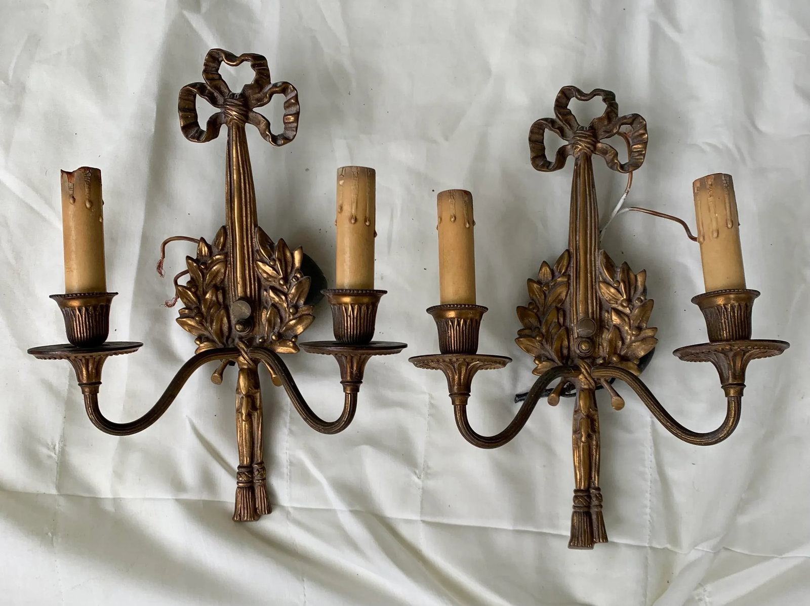 Vintage Early 20th Century Italian Brass Sconces - a Pair - 10