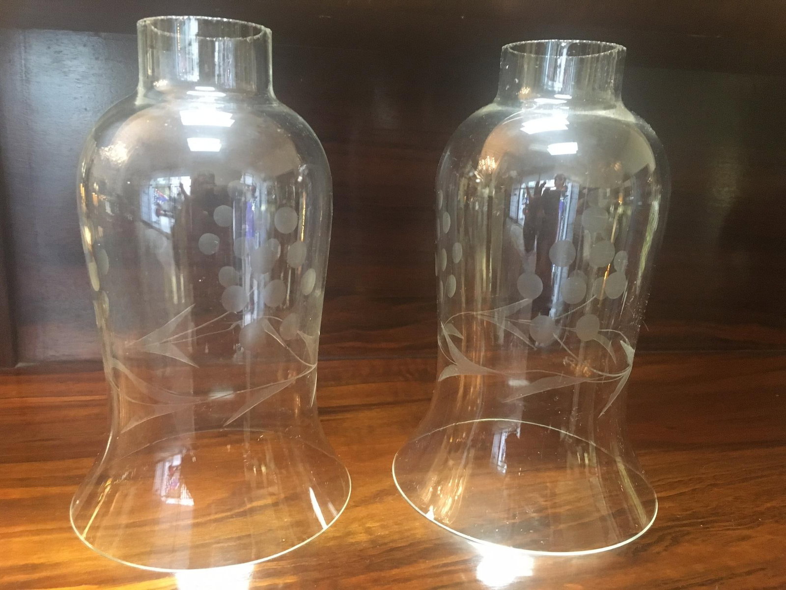 Gorham Sterling Silver Weighted Gadrooned Candleholder Pair W/ Glass Hurricanes - 5