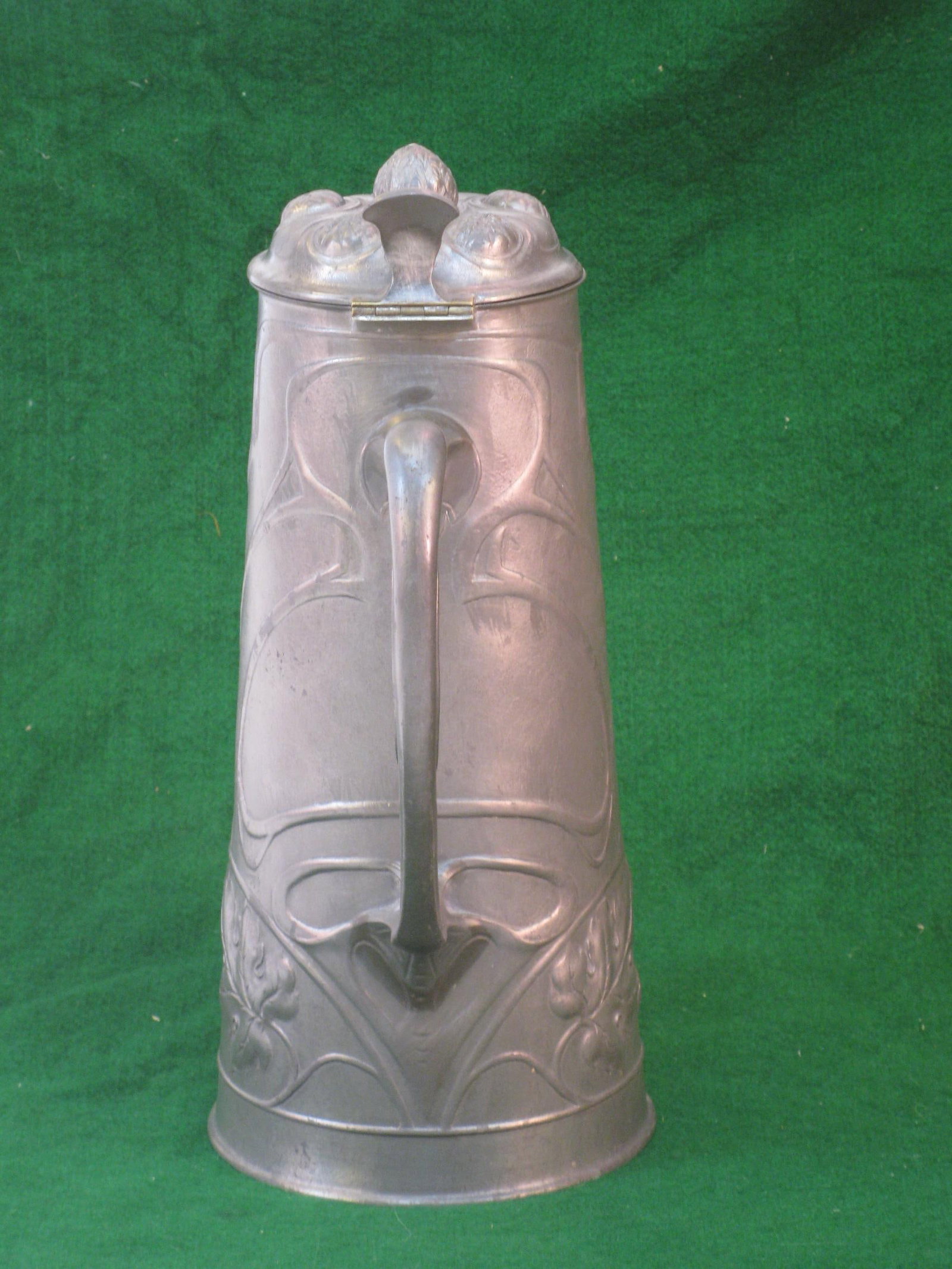 1900s Art Nouveau OSIRIS 601 Pewter Tankard/Pitcher - 14