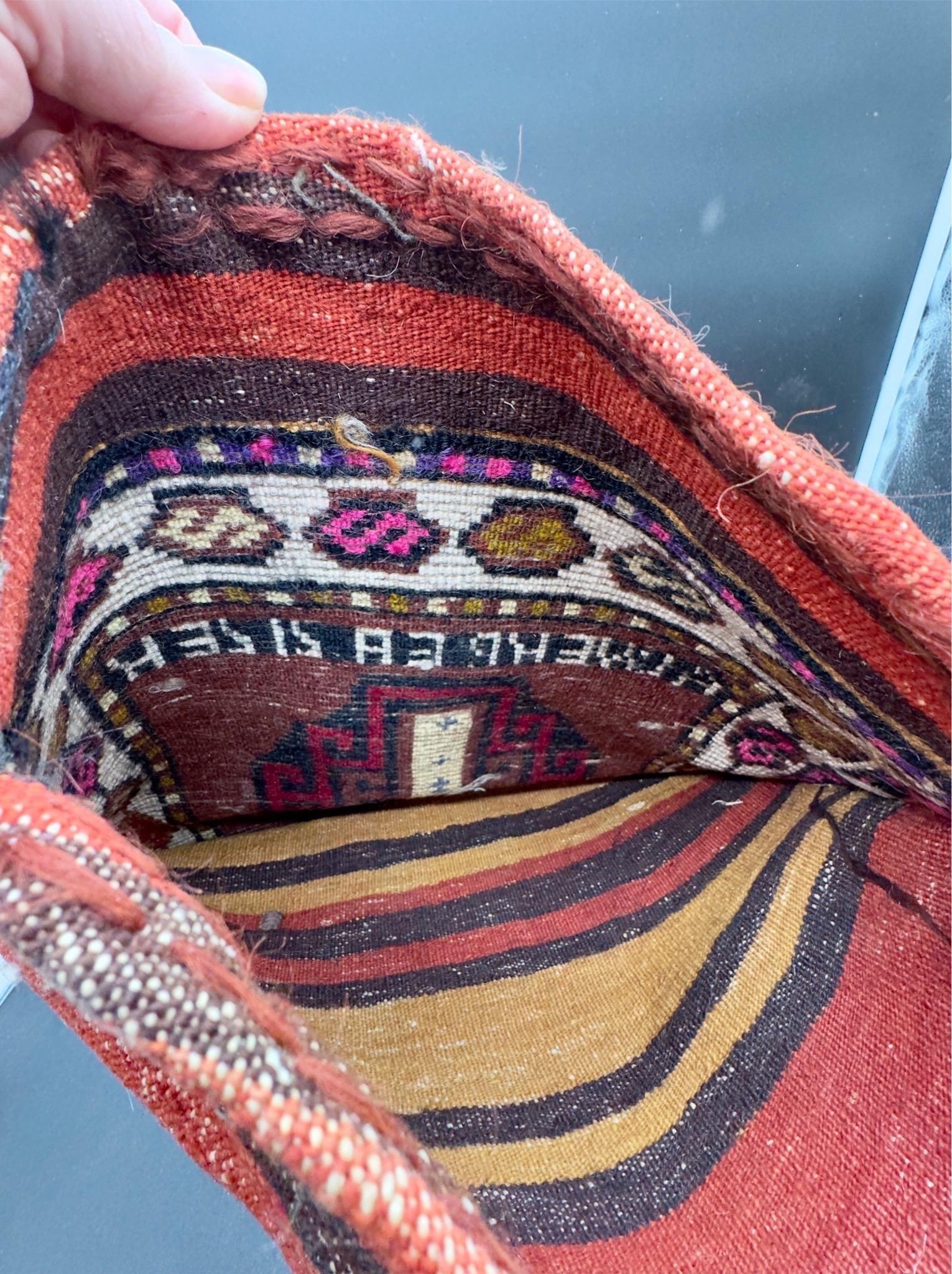 Antique Turkish Wool Half Saddle Bag - 5