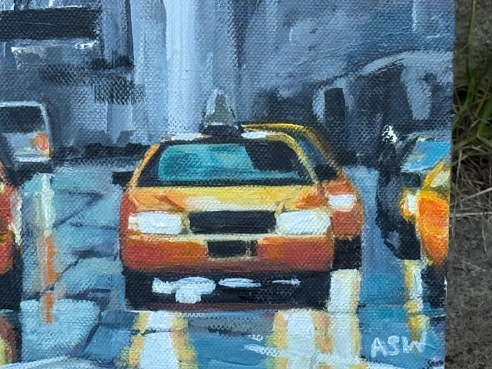 Classic 1990's Yellow Taxi at Night & Grey Skyscrapers in New York City Street - 15