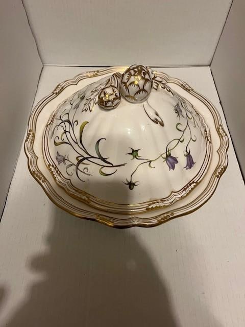 Late 20th Century Spode Campanula Round Covered Vegetable & Oval Serving Platter Blue Y8283-F - 4