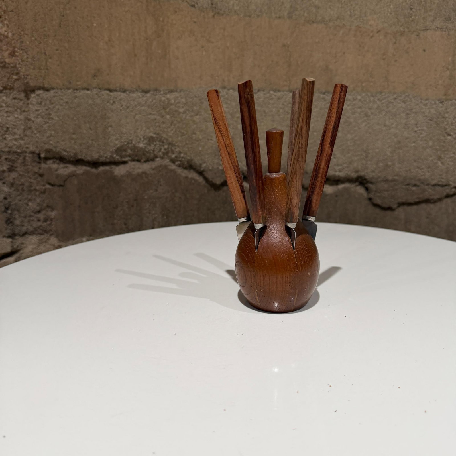 Karl Holmberg Teak Fruit or Cheese Knife Set Japan Mid Century - 2