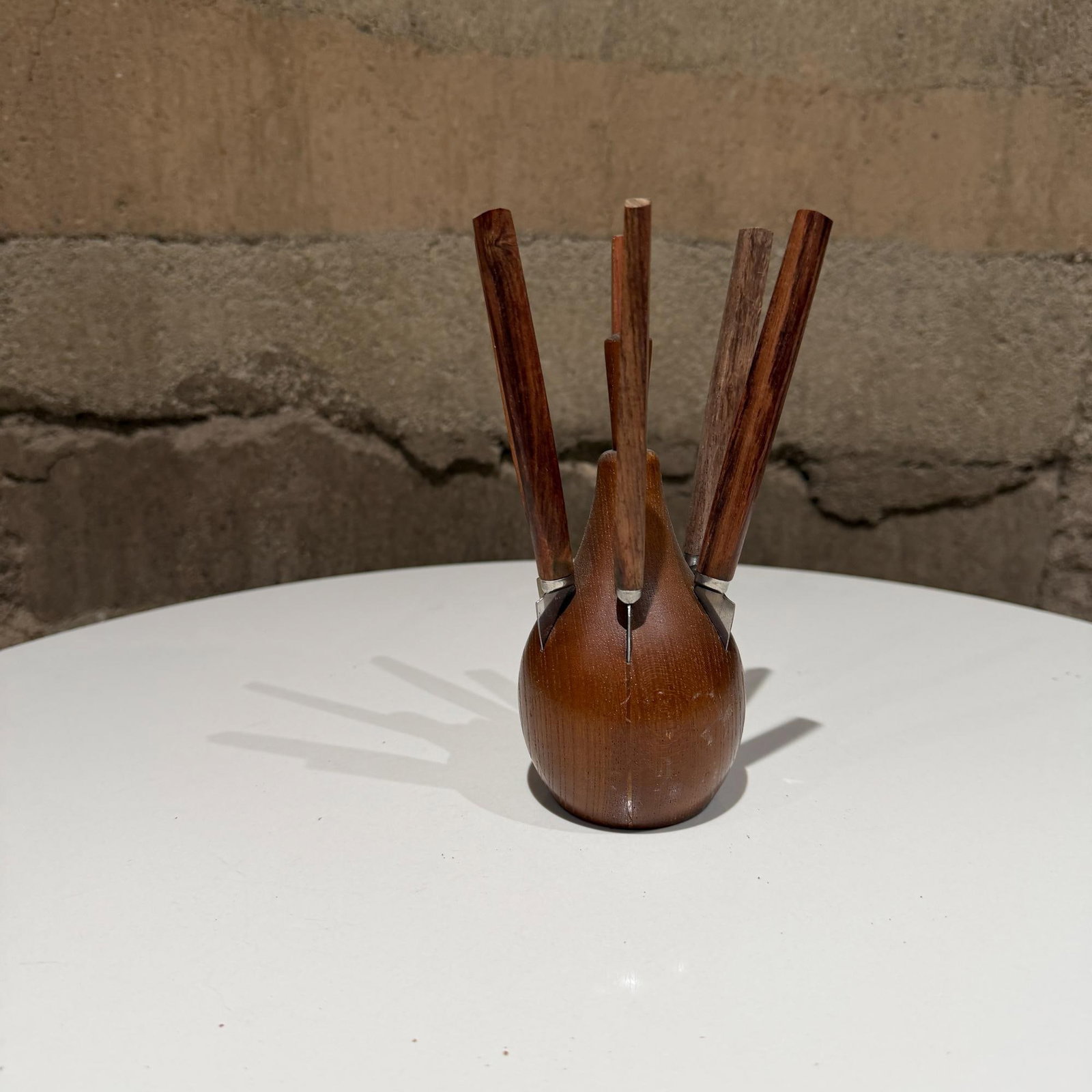 Karl Holmberg Teak Fruit or Cheese Knife Set Japan Mid Century - 3