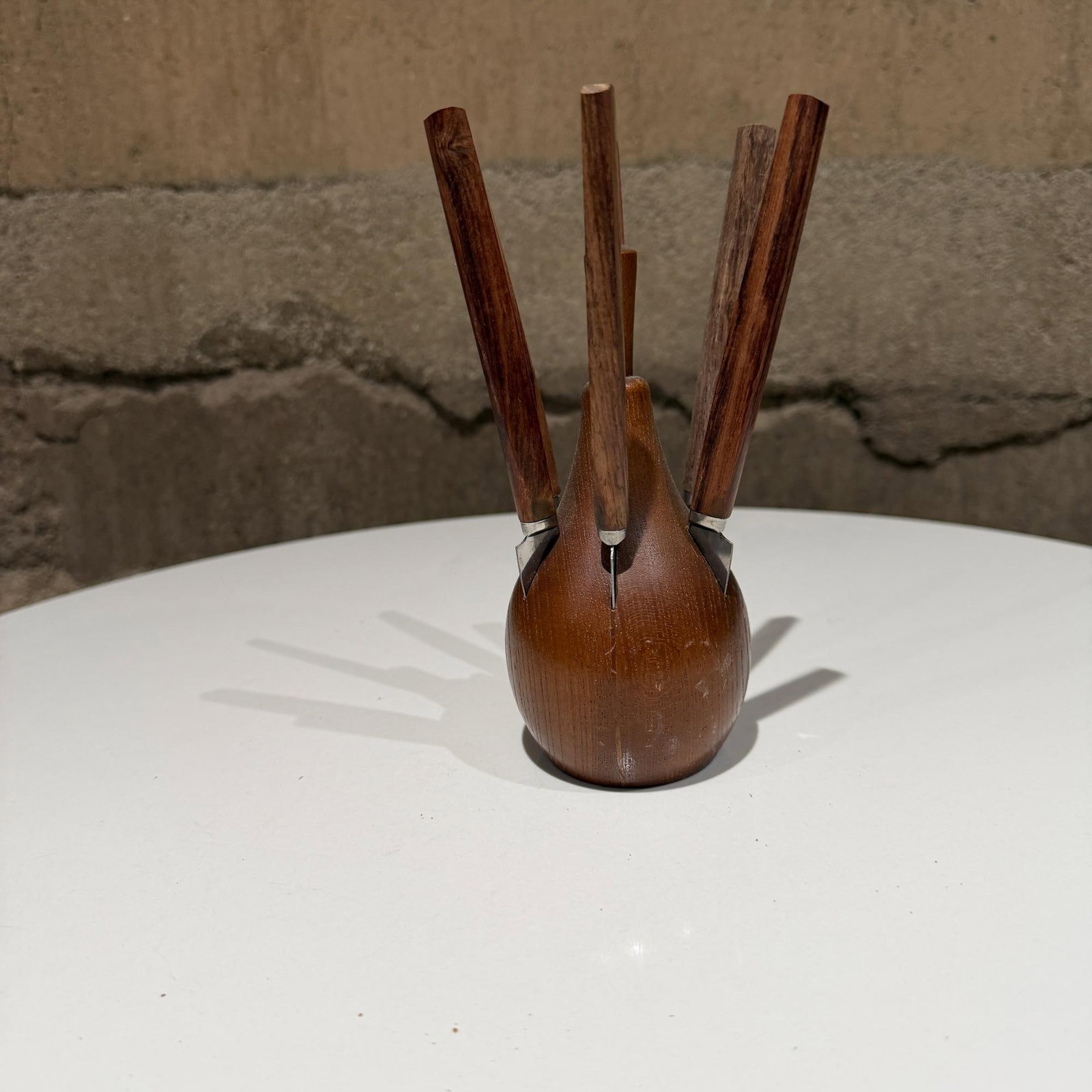 Karl Holmberg Teak Fruit or Cheese Knife Set Japan Mid Century - 5