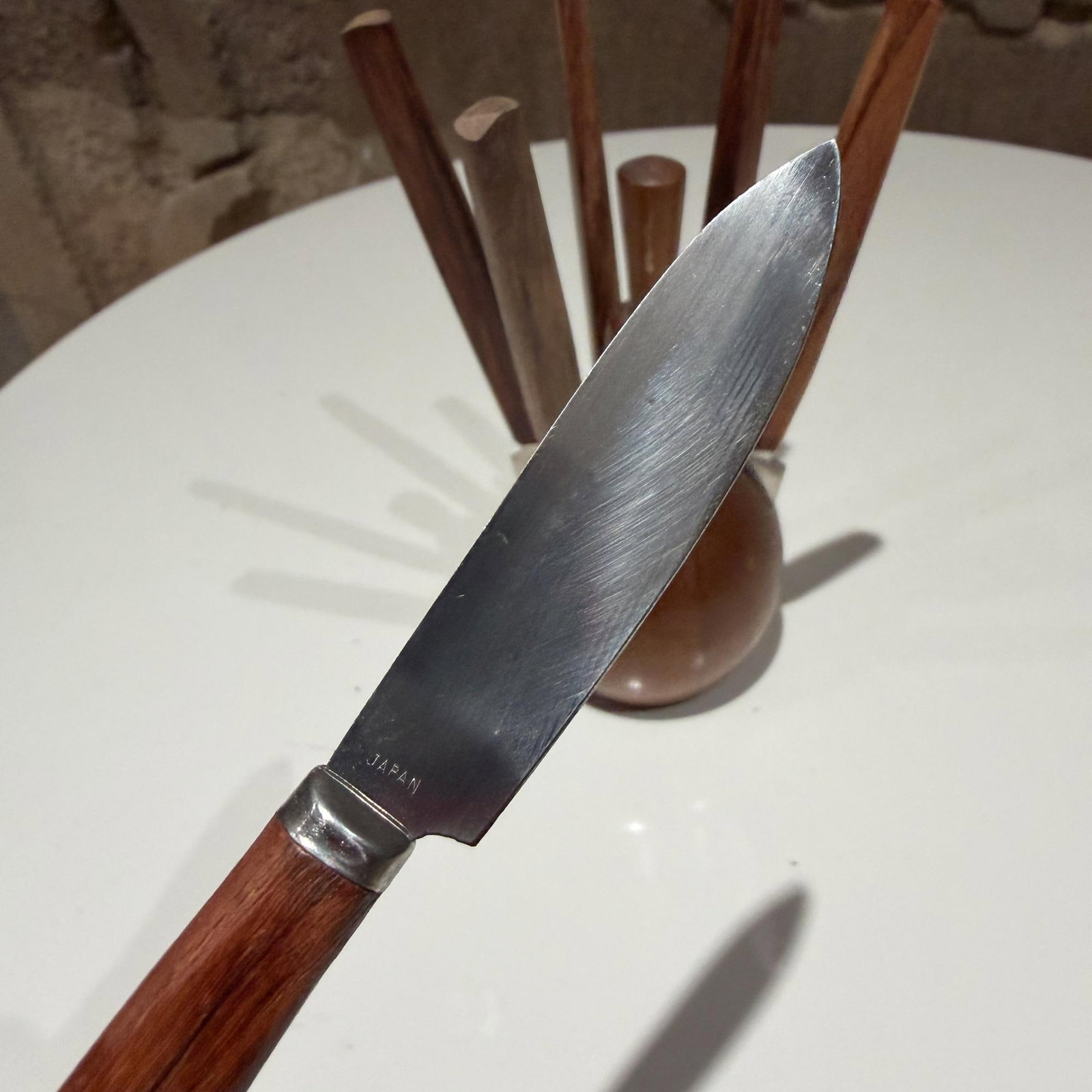 Karl Holmberg Teak Fruit or Cheese Knife Set Japan Mid Century - 6