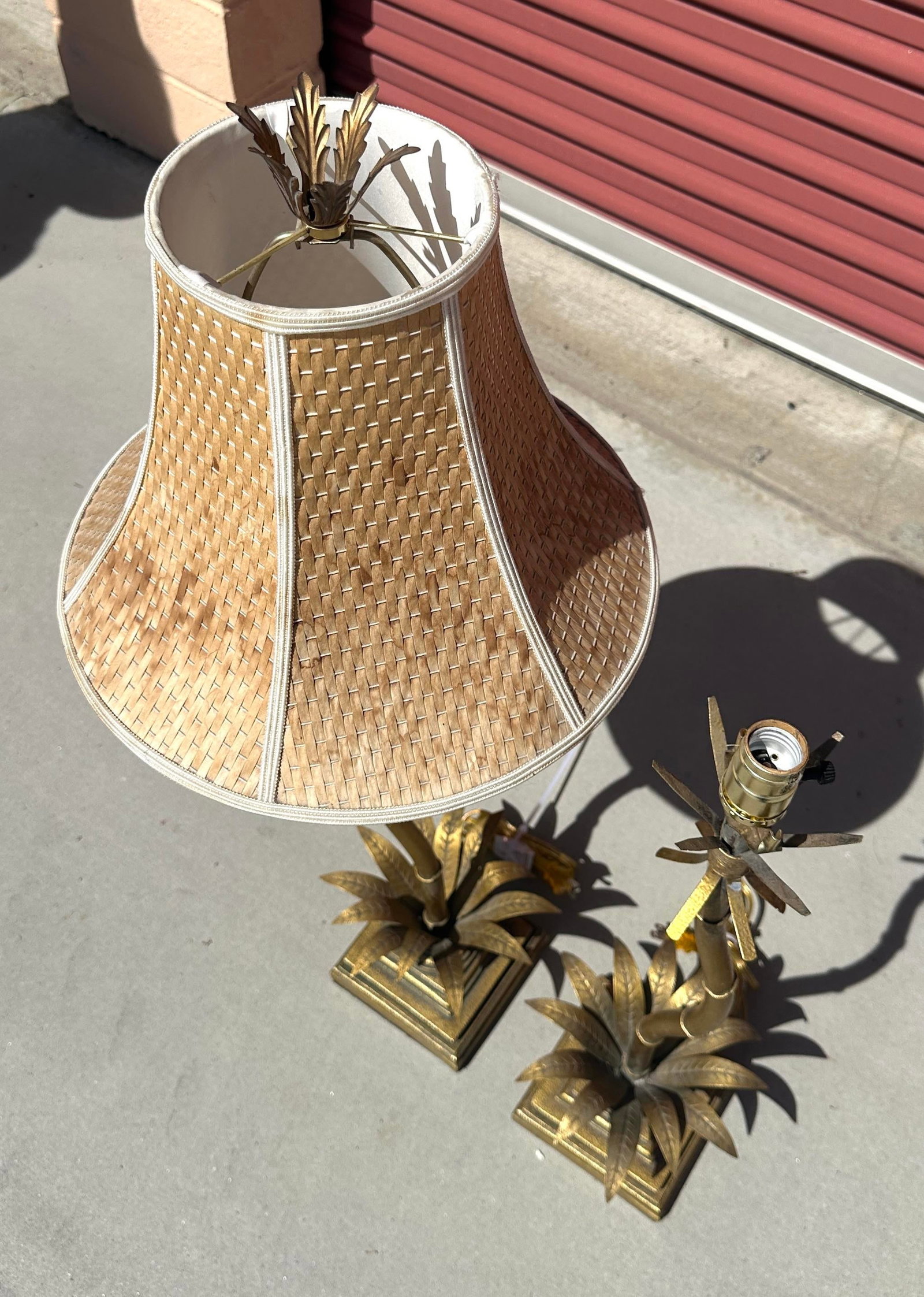 Hollywood Regency Gold Palm Tree Table Lamps - A Pair - 9