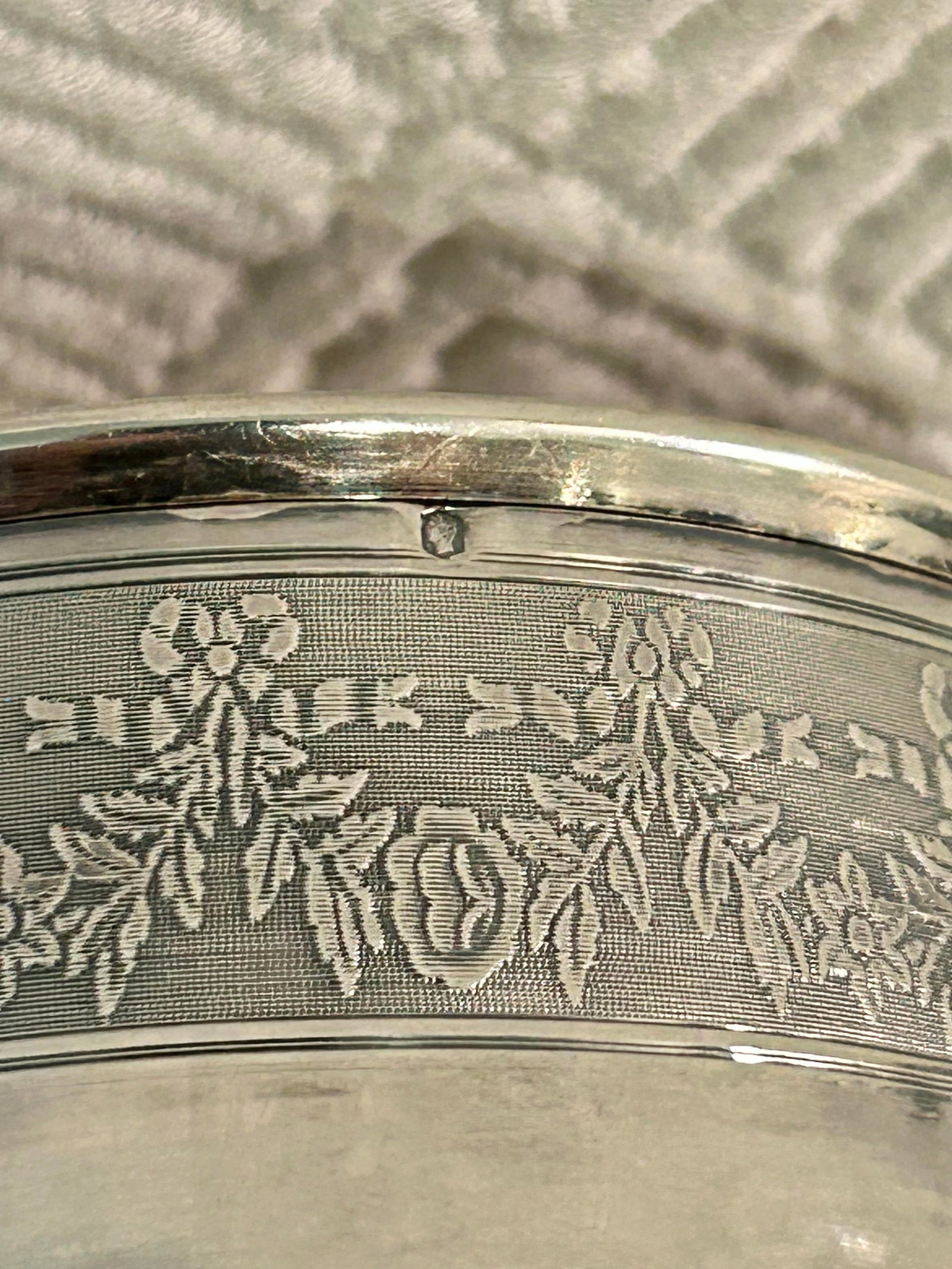 Antique French .950 Sterling Silver Chocolate Cup & Trembleuse Saucer, Minerva Hallmarks, Louis XVI - 9