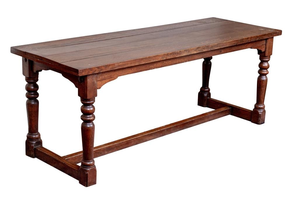 Antique English Oak Farmhouse Dining Table - 9