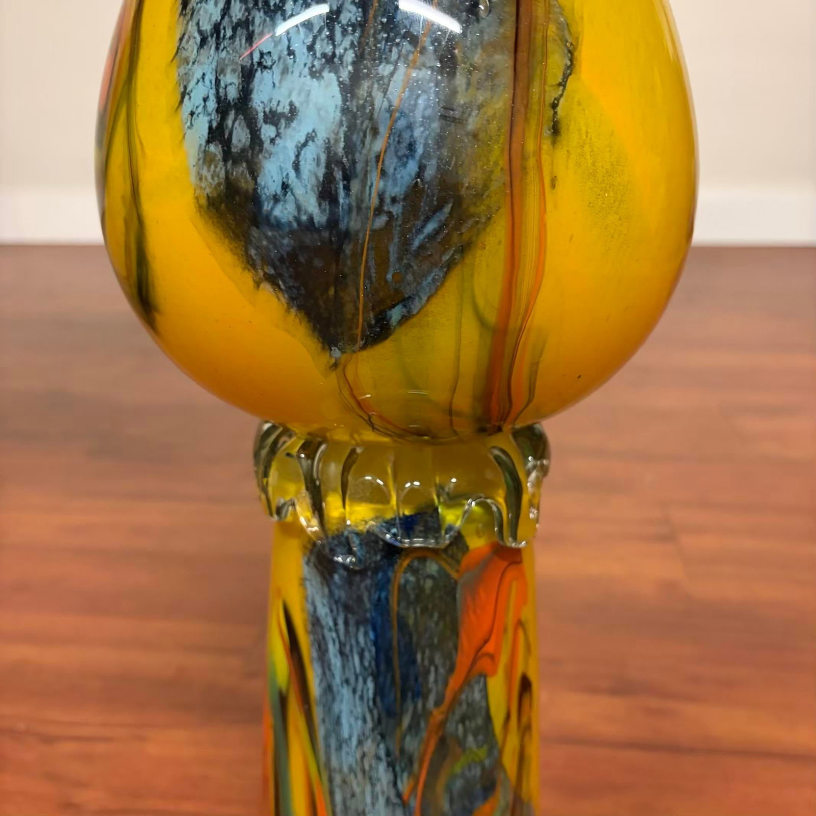 Studio Art Blown Glass Floor Vase - Signed 2003 - 9
