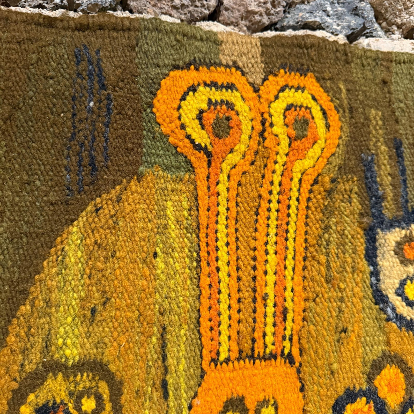 Vintage 1970s Abstract Polish Tapestry Designed by ElÅ¼bieta Kaszycka Mid-Century - 6