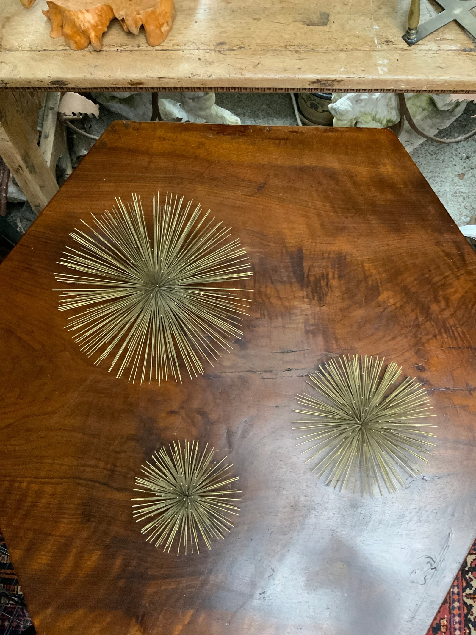 Set of 3 Vintage Bronze Starburst Wall Sculptures in the Style of Curtis Jere - 3