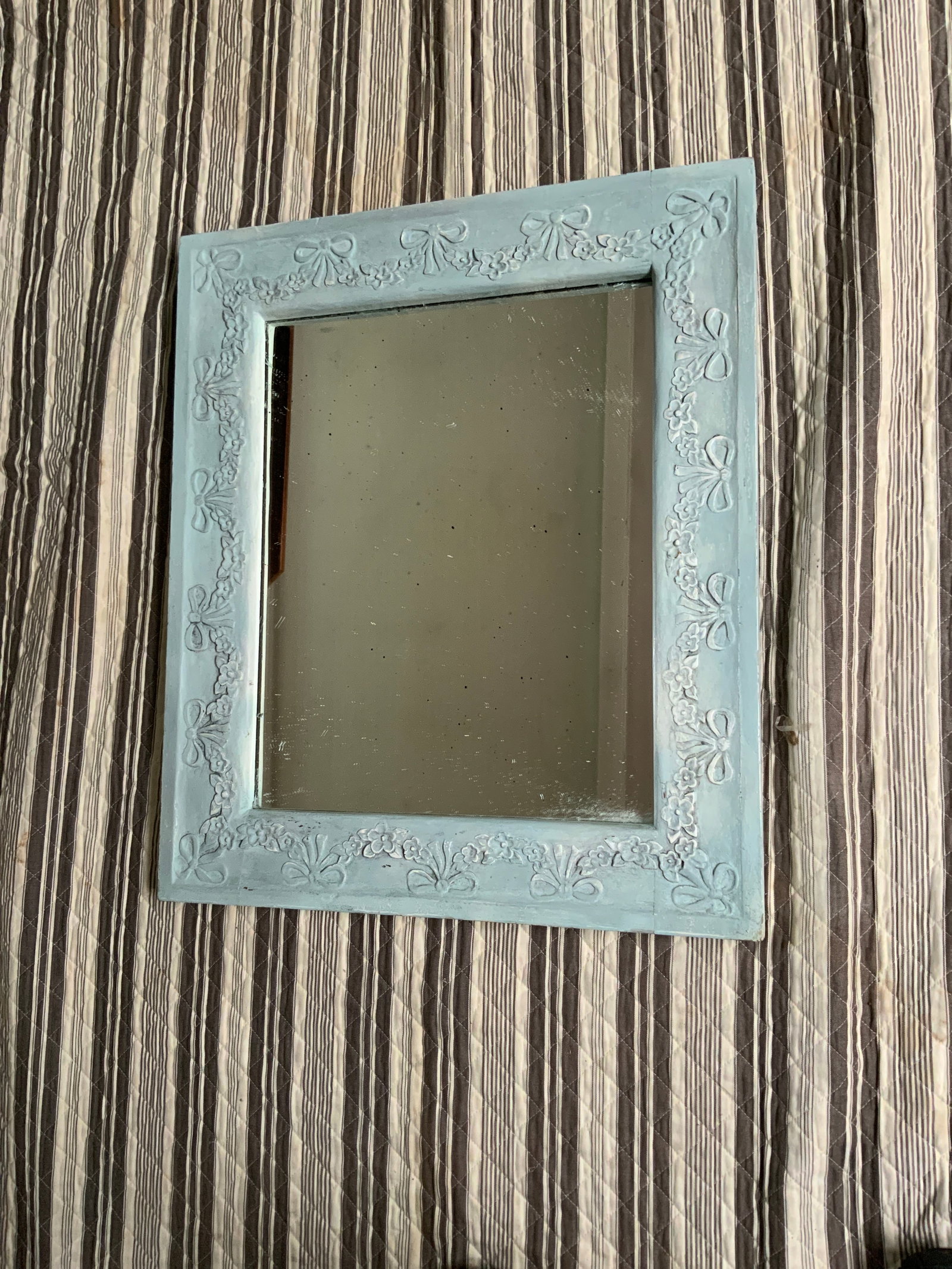 Mid 19th Century Swedish Mirror With Floral and Swag Carved Frame - 3