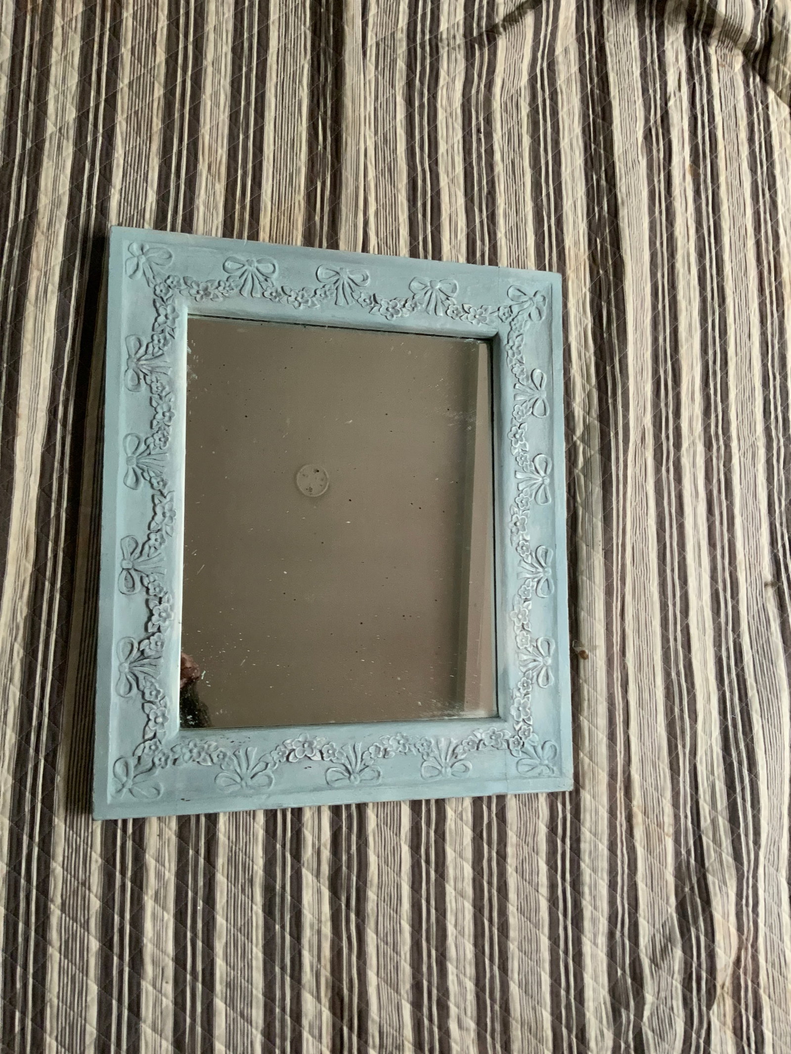 Mid 19th Century Swedish Mirror With Floral and Swag Carved Frame - 4