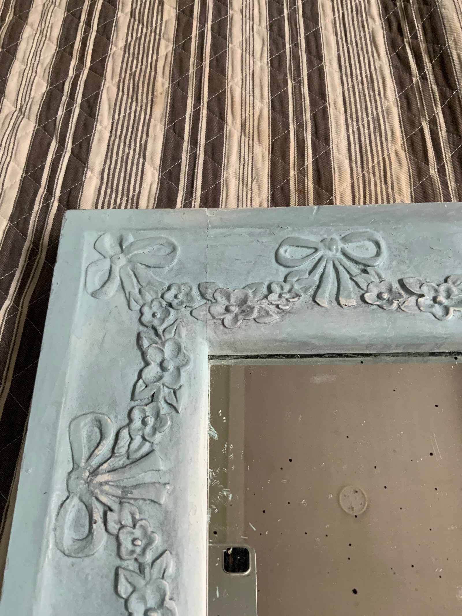 Mid 19th Century Swedish Mirror With Floral and Swag Carved Frame - 5