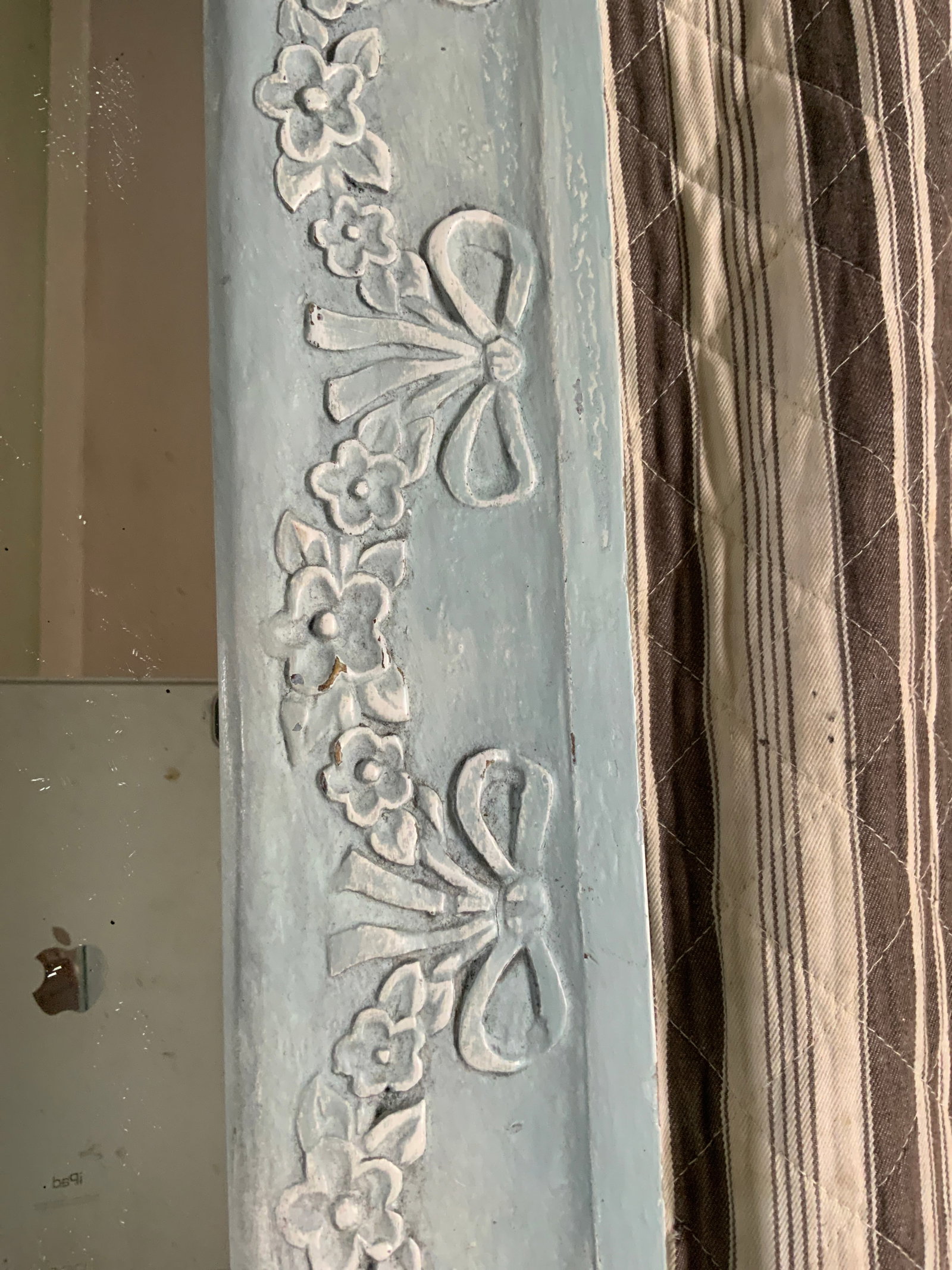 Mid 19th Century Swedish Mirror With Floral and Swag Carved Frame - 6