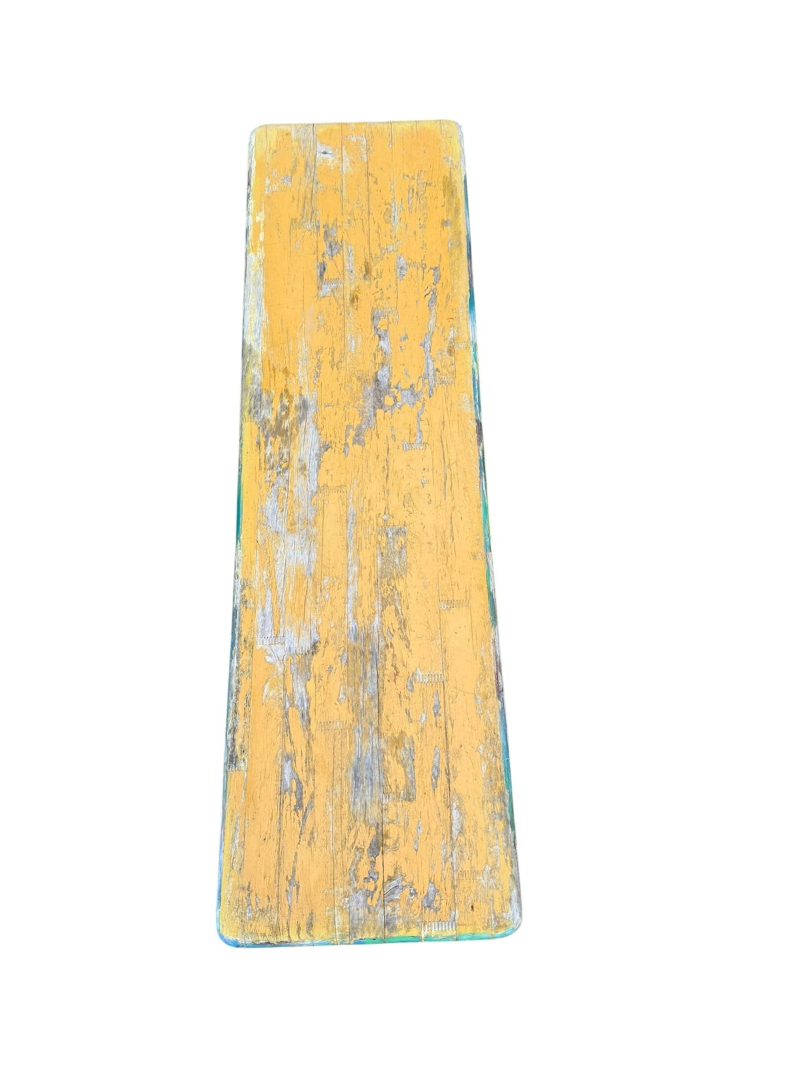 Vintage Trestle-Style Country Farmhouse Bench Storied Patina - 9