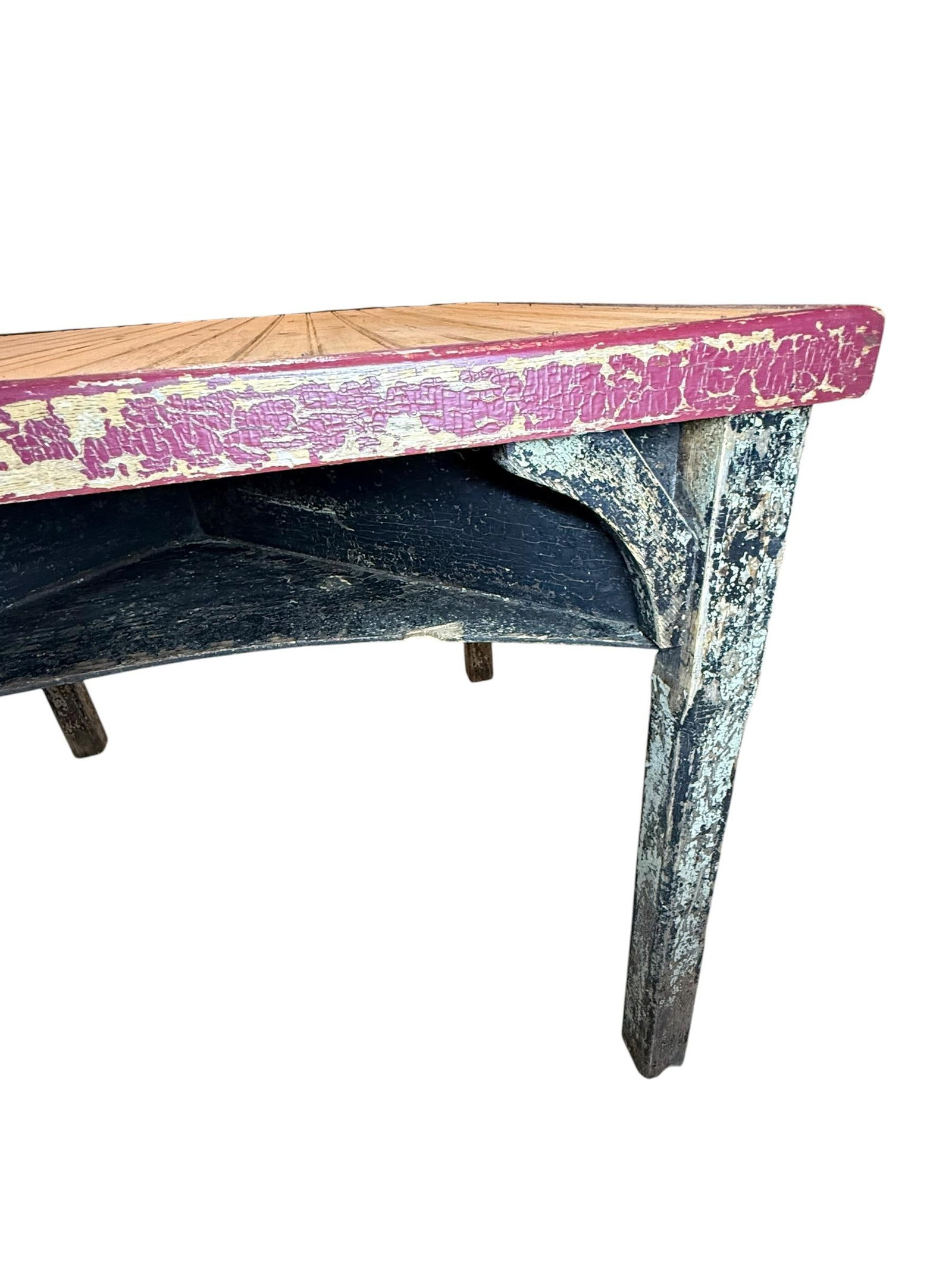 Vintage Painted Tavern Americana Poker Card Game Table - 14
