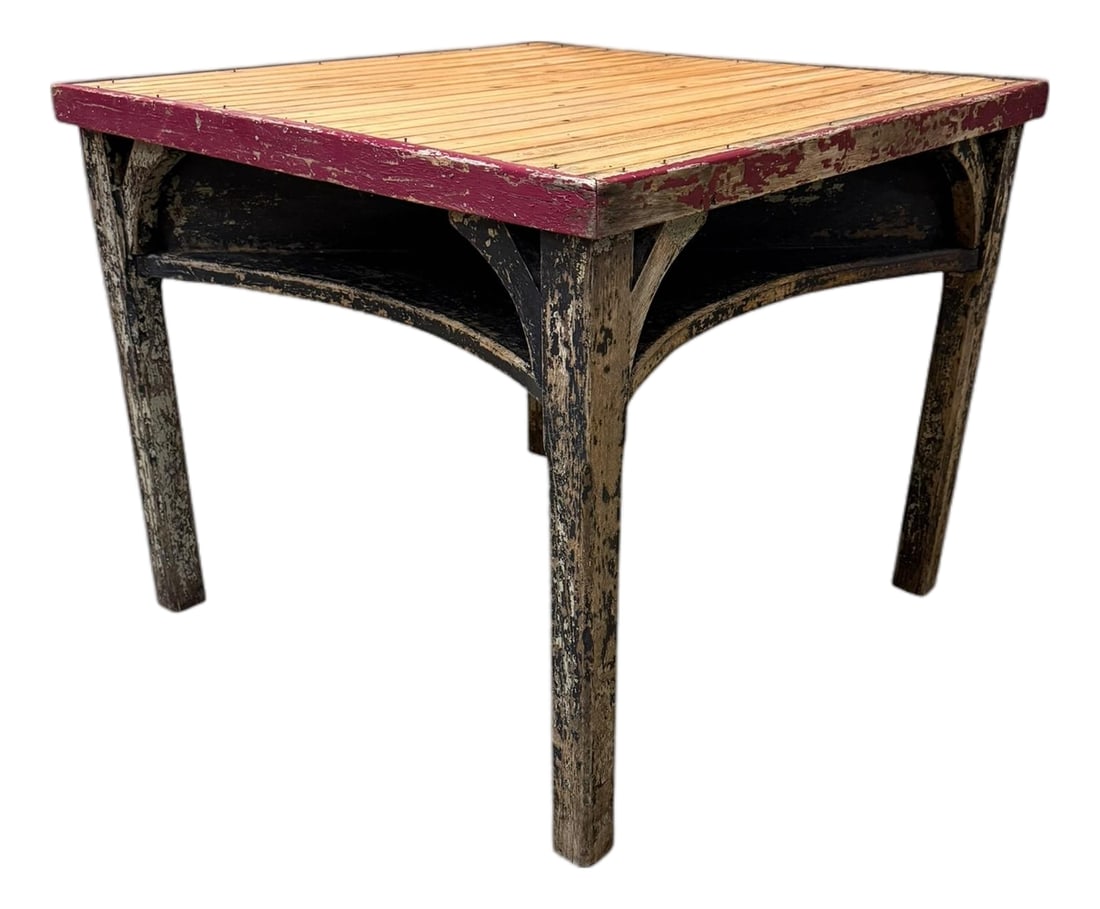 Vintage Painted Tavern Americana Poker Card Game Table (1 of 17)