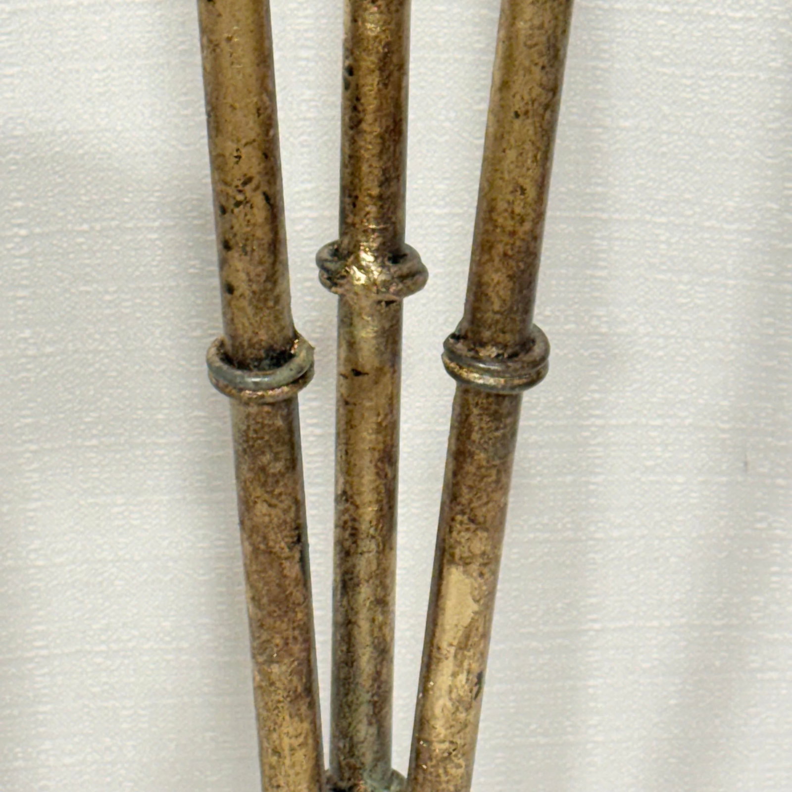 Mid 20th Century Gilt Faux Bamboo Tole Candlesticks by Turtle and Crane - 10