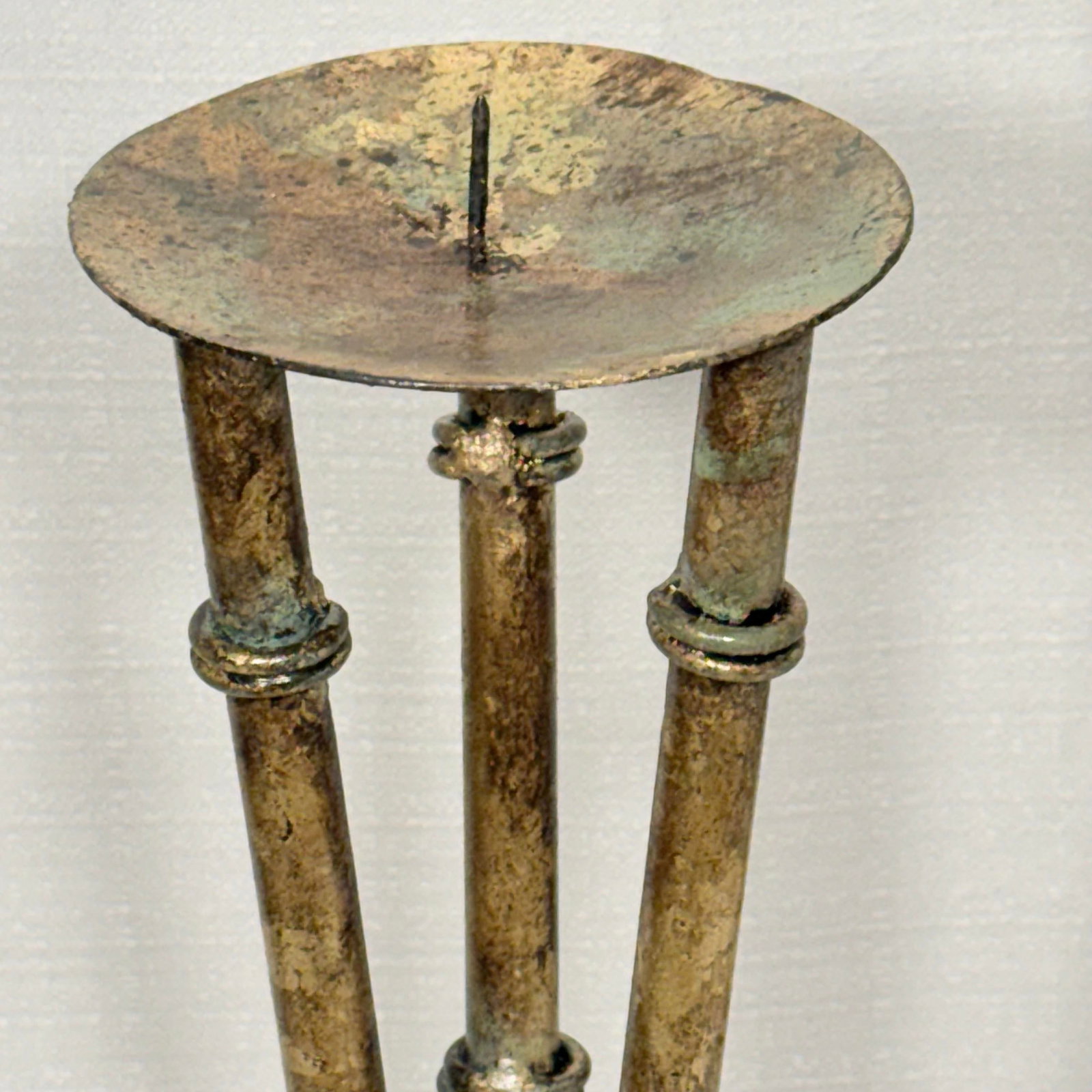 Mid 20th Century Gilt Faux Bamboo Tole Candlesticks by Turtle and Crane - 12