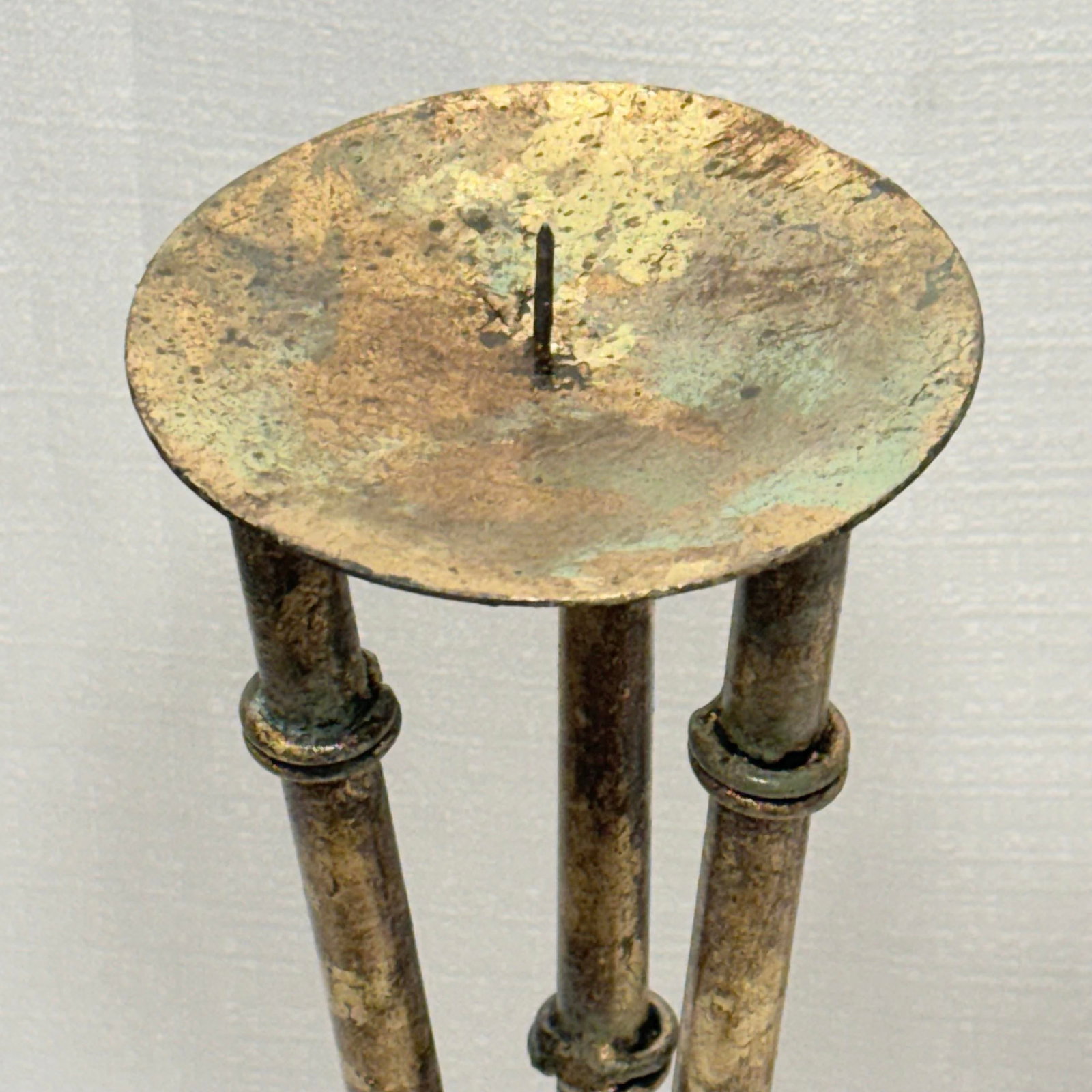Mid 20th Century Gilt Faux Bamboo Tole Candlesticks by Turtle and Crane - 4