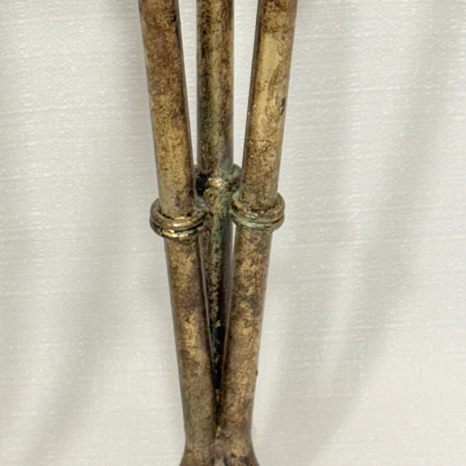 Mid 20th Century Gilt Faux Bamboo Tole Candlesticks by Turtle and Crane - 7