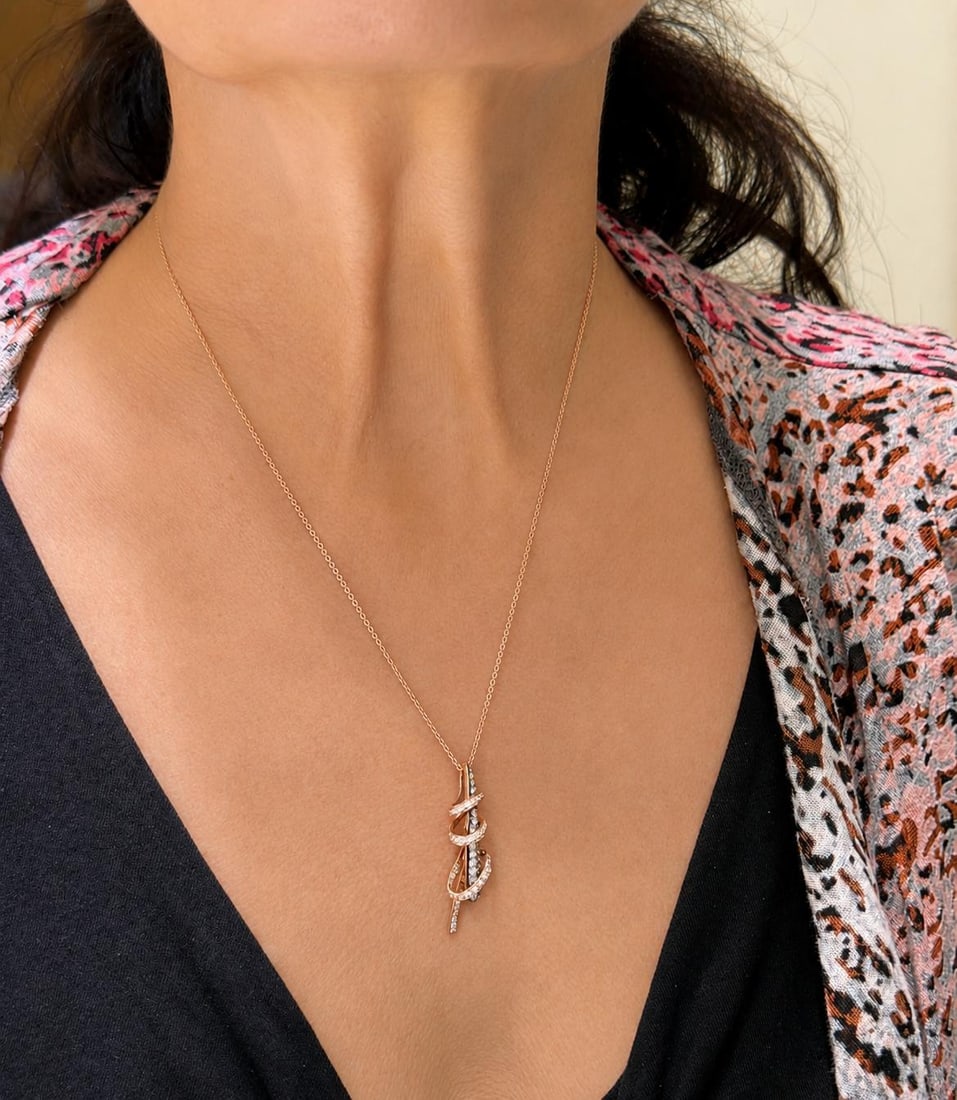 Levian Rose Gold Diamond Pendant - 2