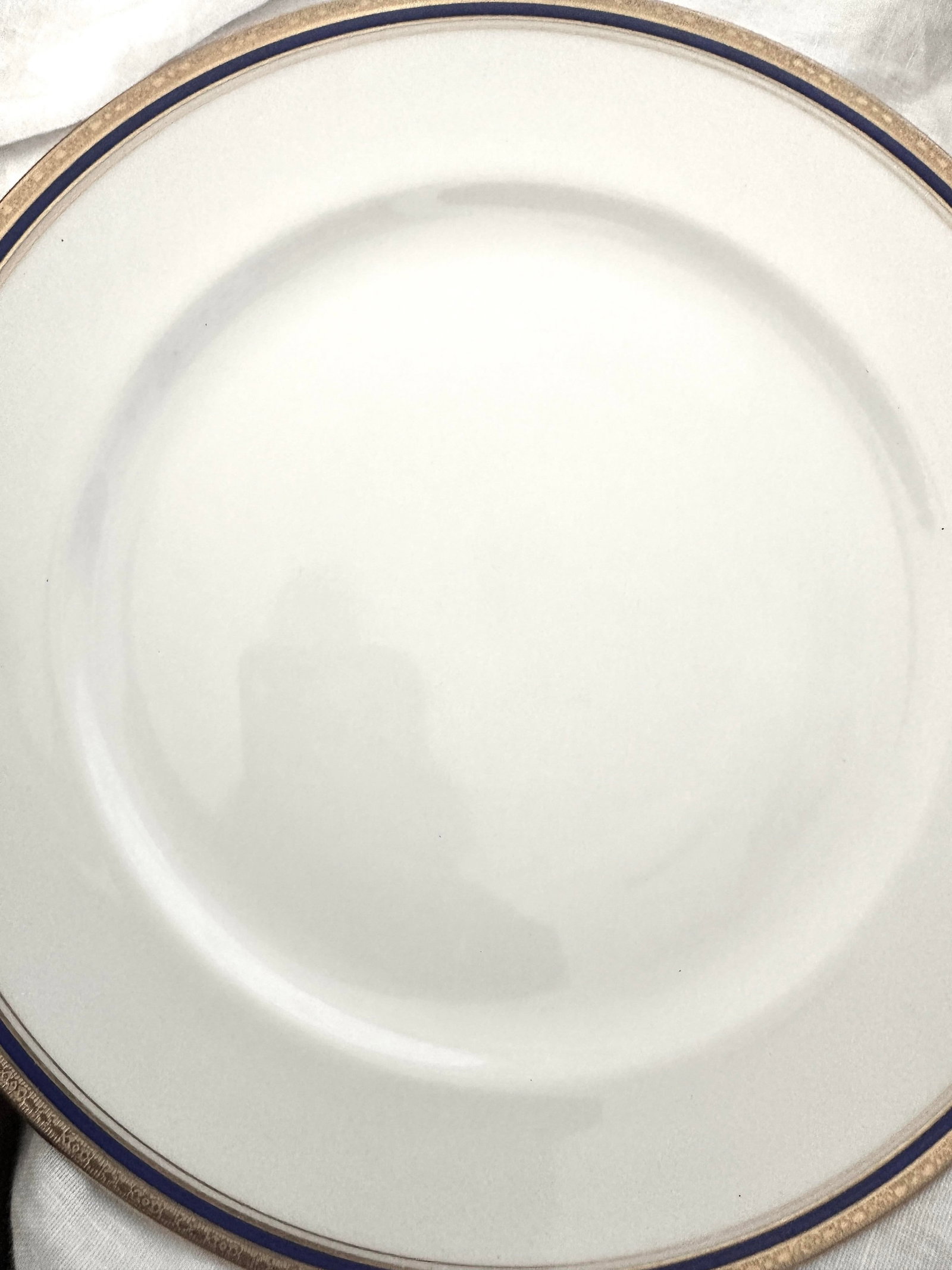 Set of 8 Gold & Blue Rim Dinner Plates by C. Ahrenfeldt - 4