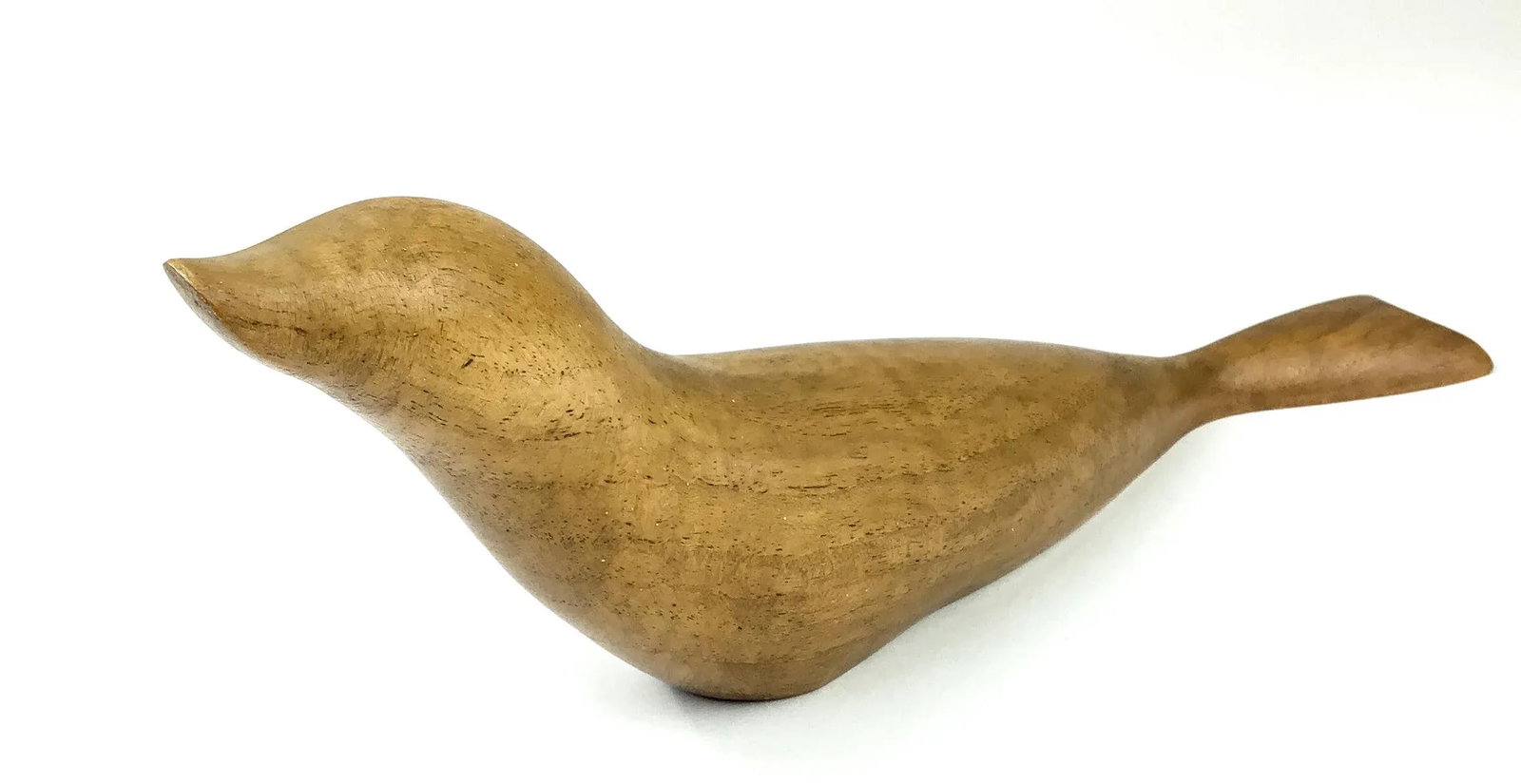 Hand Sculpted Mid-Century Modern Wood Carving of Seal - 4