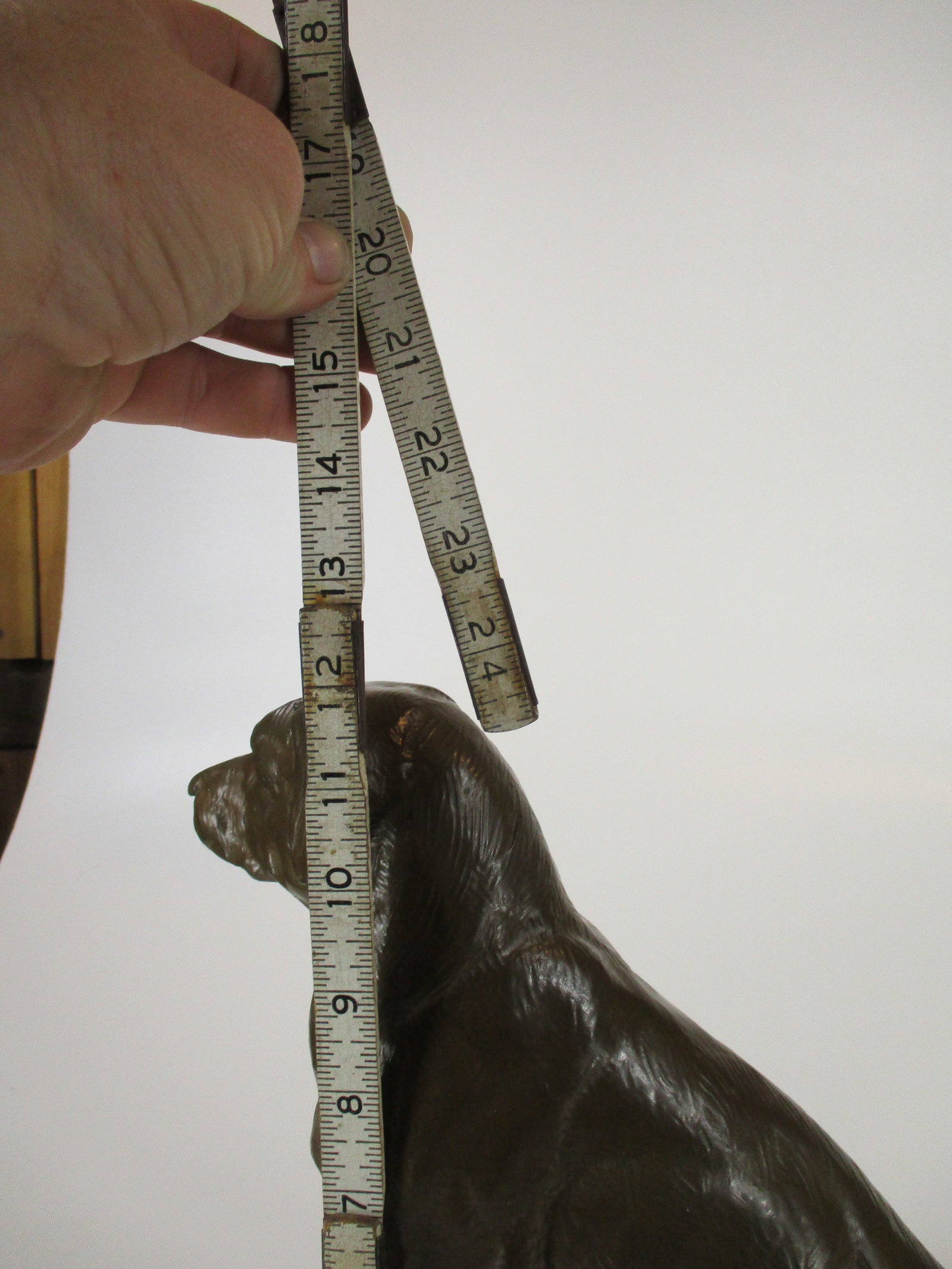 Dan Ostermiller, Bronze Dog, Lab, Labrador Sitting Statue, Wooden Bace Artist Signed: 1995, 2/20 - 9