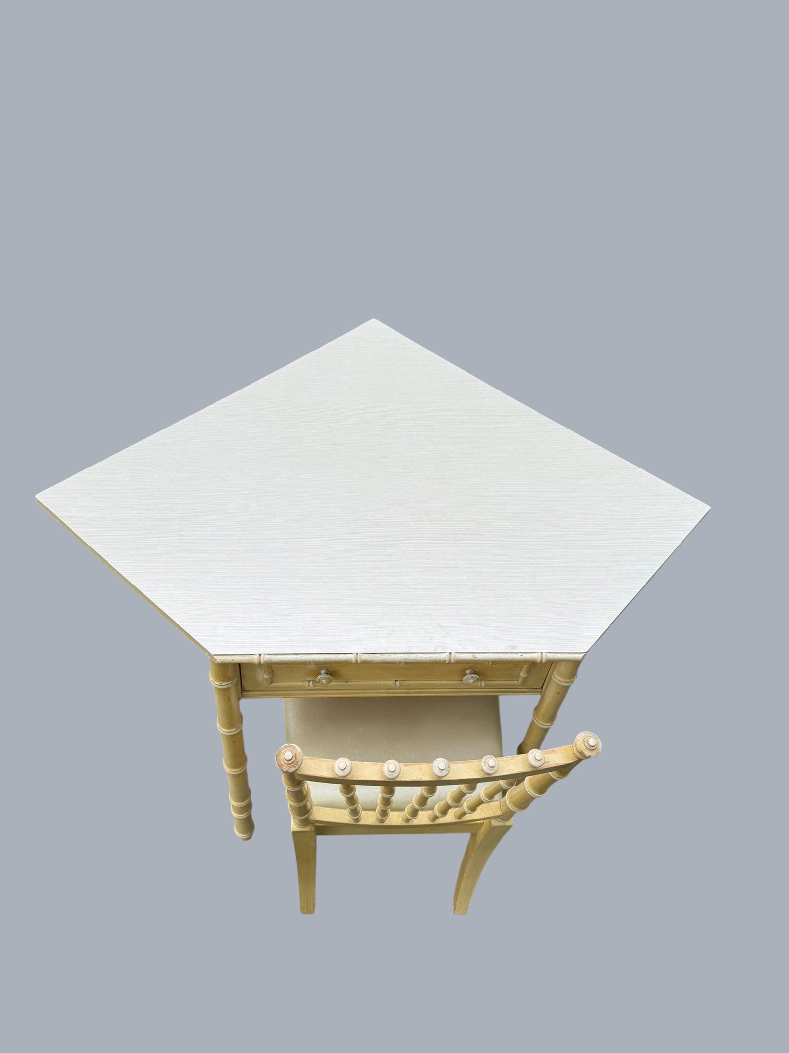 1966 Thomasville Allegro Faux Bamboo Corner Desk and Chair - 10