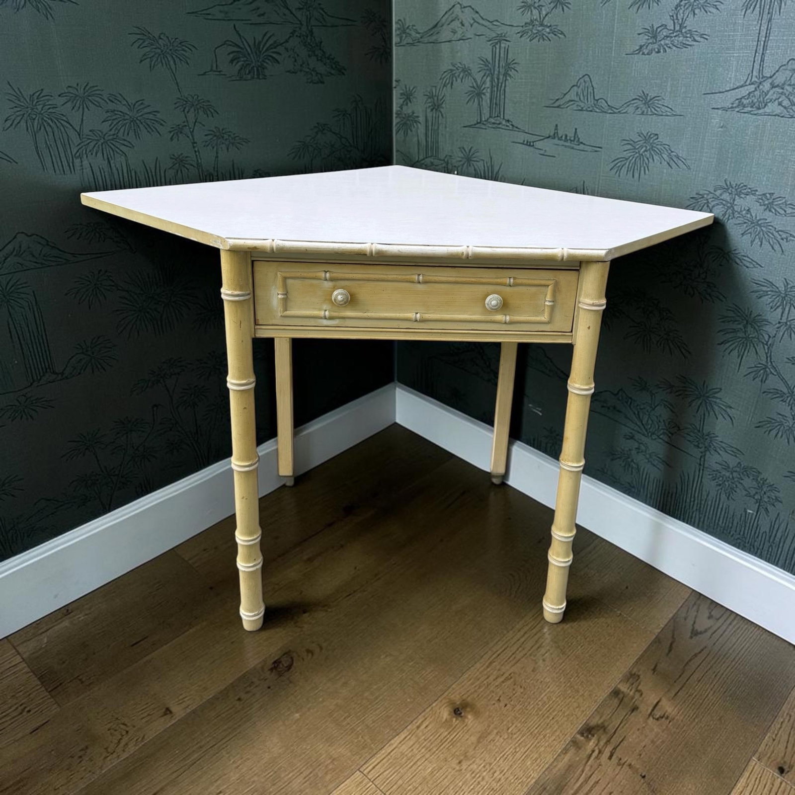 1966 Thomasville Allegro Faux Bamboo Corner Desk and Chair - 4