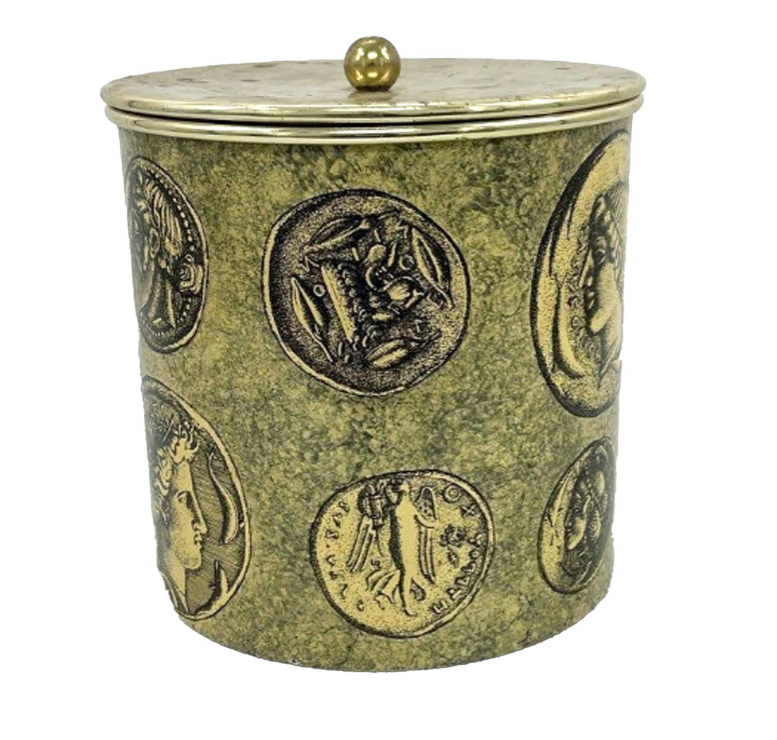 1960s Piero Fornasetti Ice Bucket & Cover With Coin Design - 5