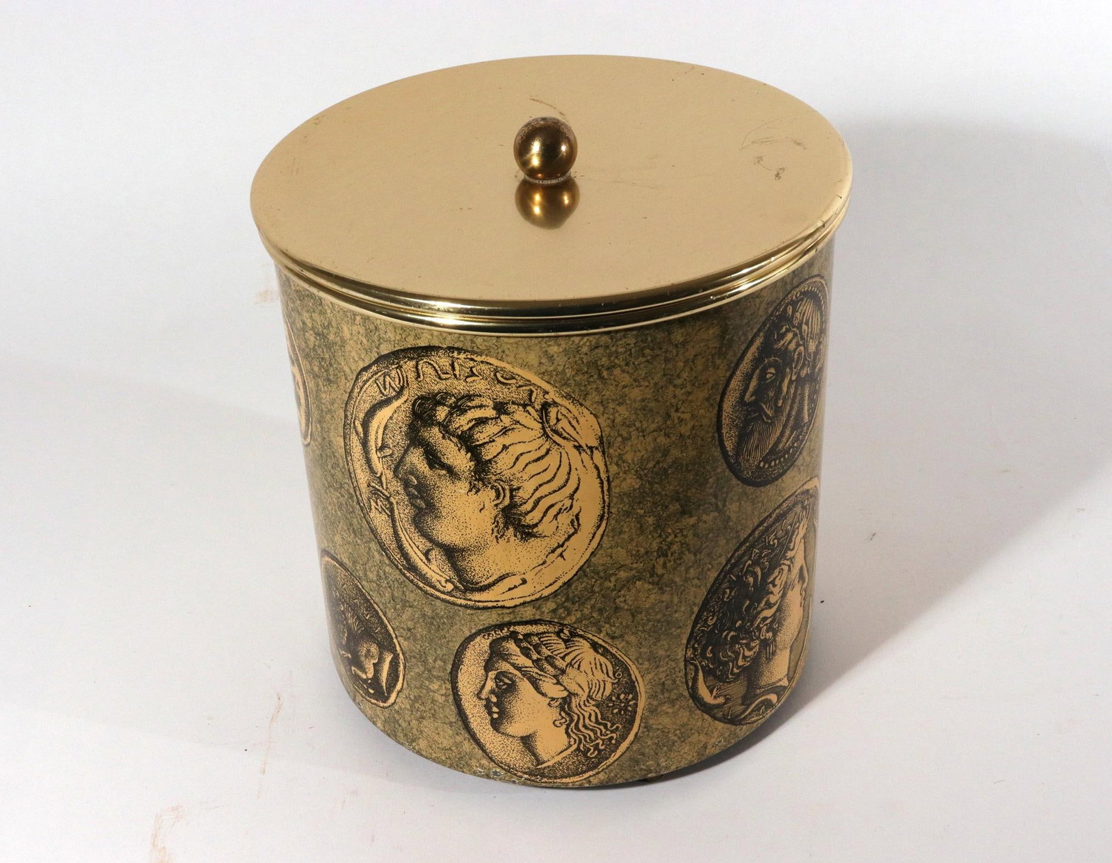 1960s Piero Fornasetti Ice Bucket & Cover With Coin Design - 6