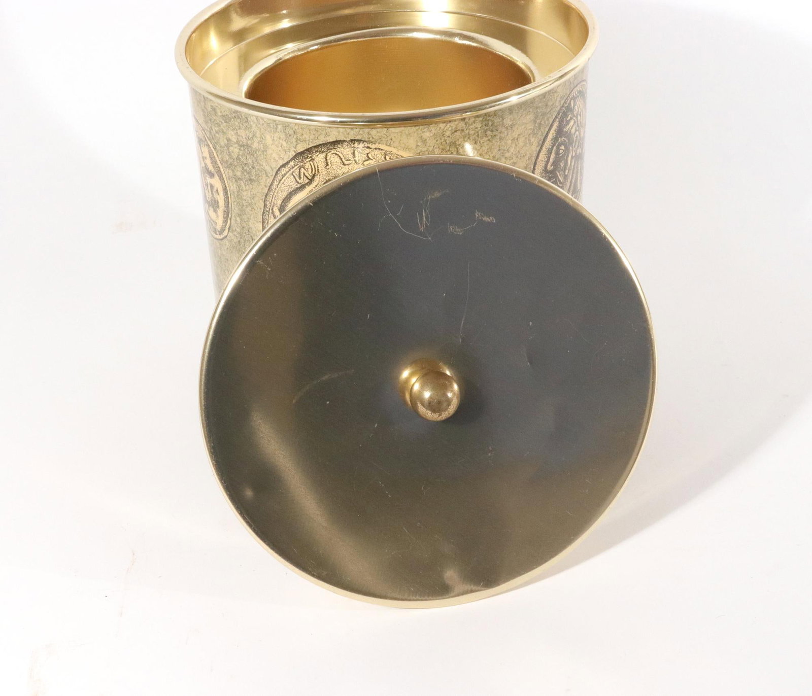 1960s Piero Fornasetti Ice Bucket & Cover With Coin Design - 9